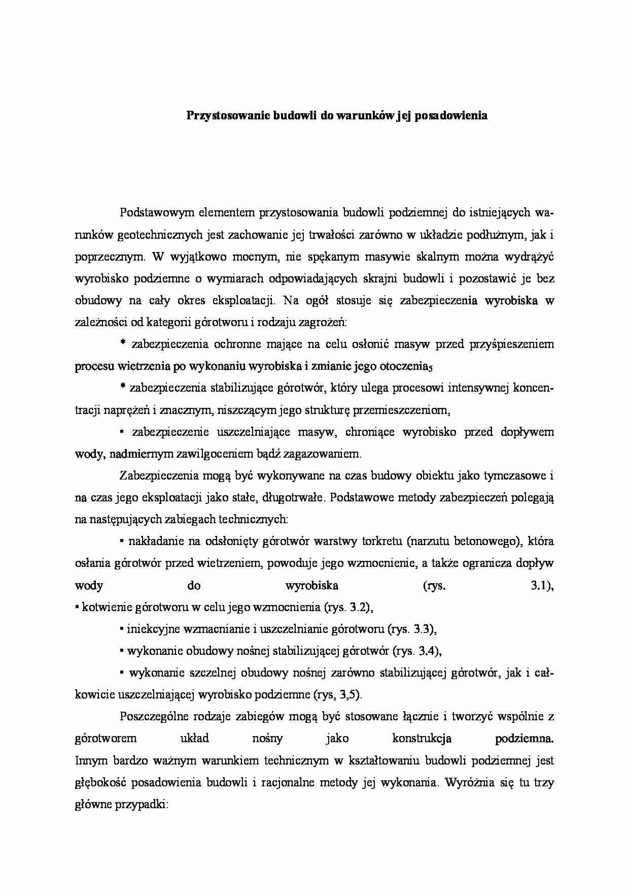 Przystosowanie budowli do warunków jej posadowienia - strona 1