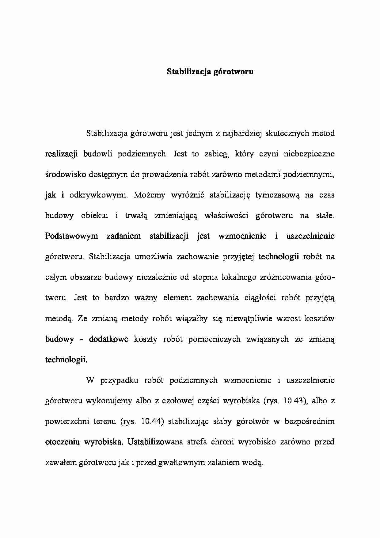 Stabilizacja górotworu - strona 1