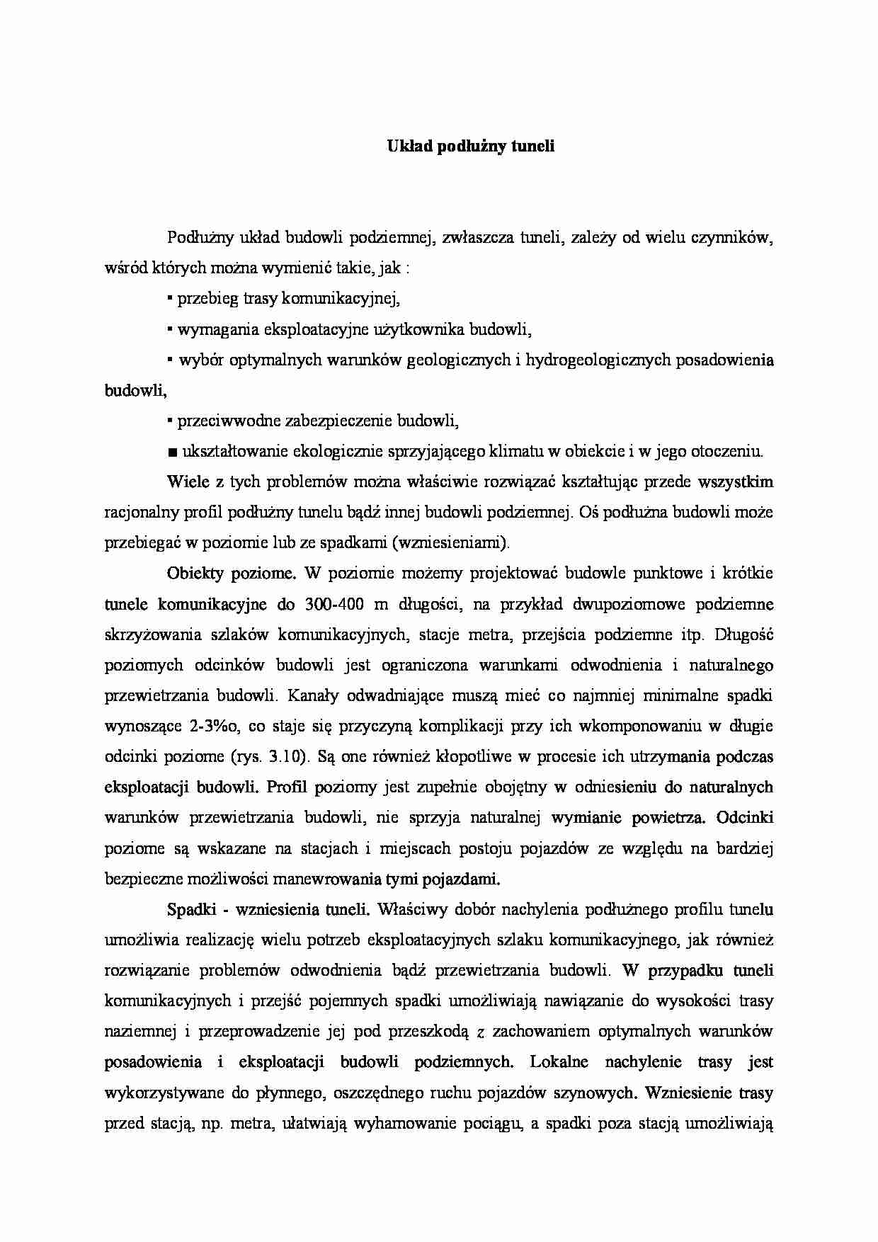 Układ podłużny tuneli - strona 1