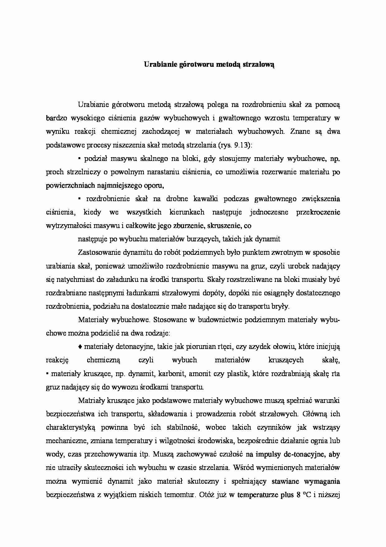 Urabianie górotworu metodą strzałową - strona 1