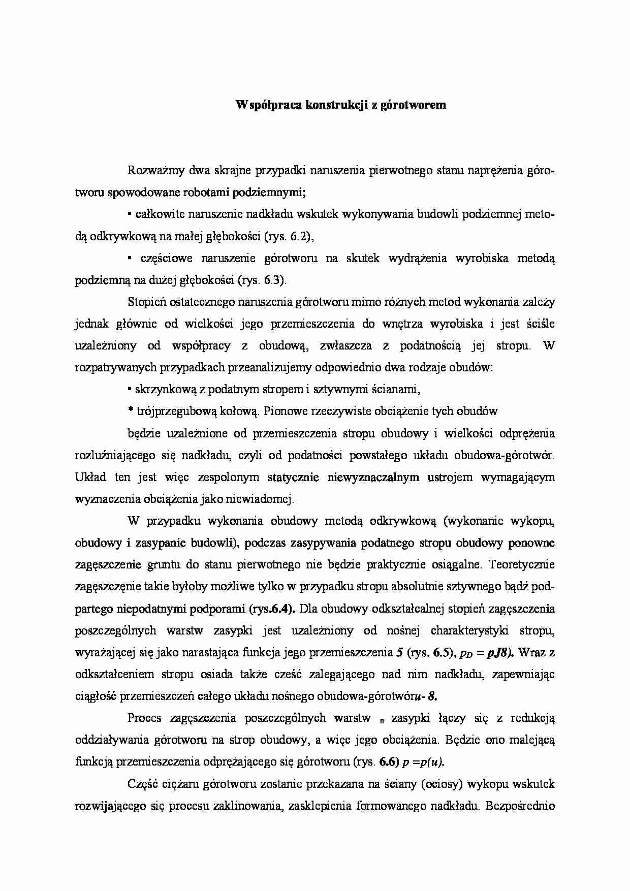 Współpraca konstrukcji z górotworem - strona 1