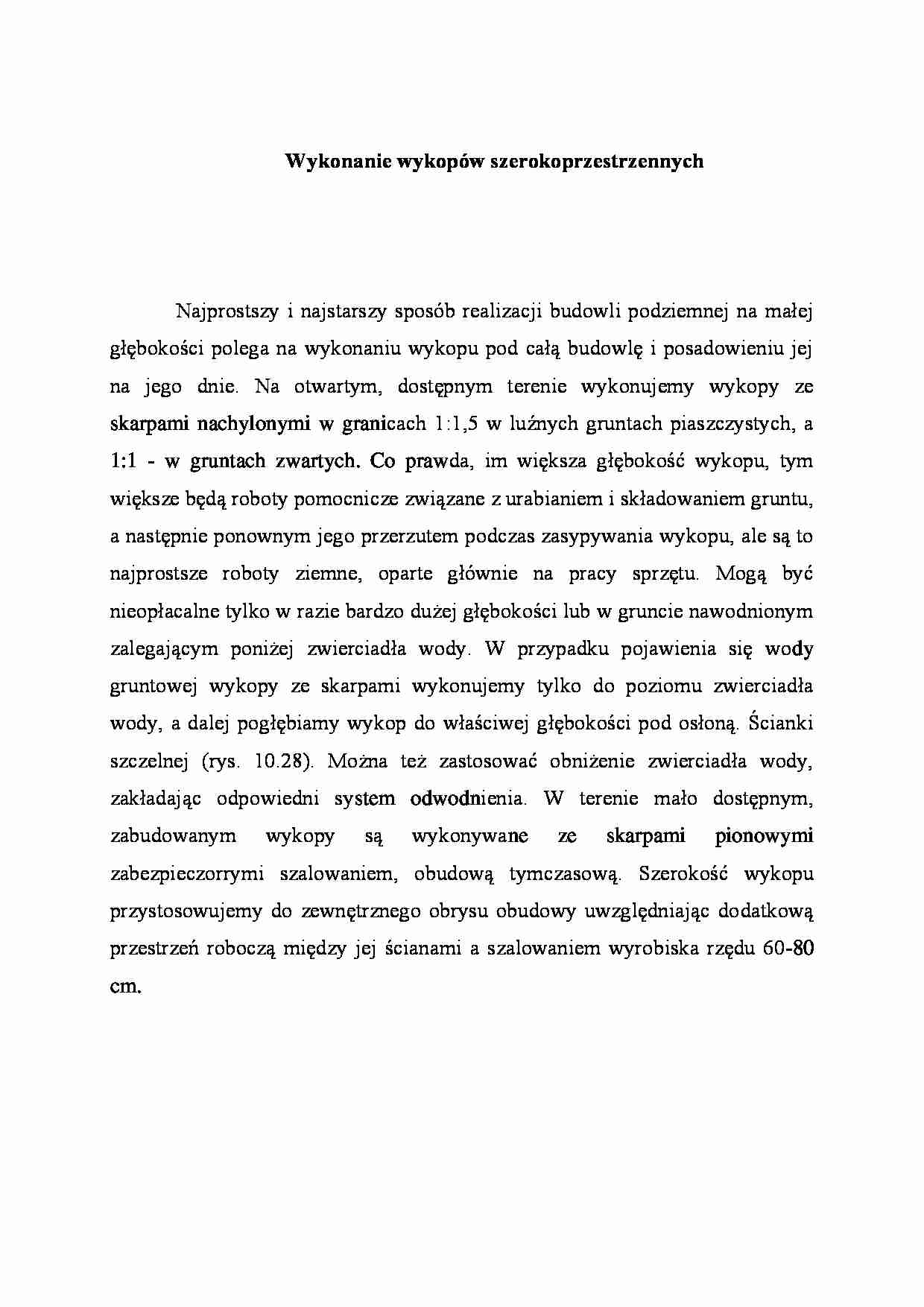 Wykonanie wykopów szerokoprzestrzennych - strona 1