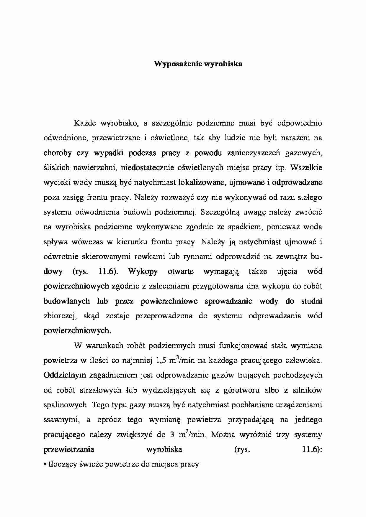 Wyposażenie wyrobiska - strona 1