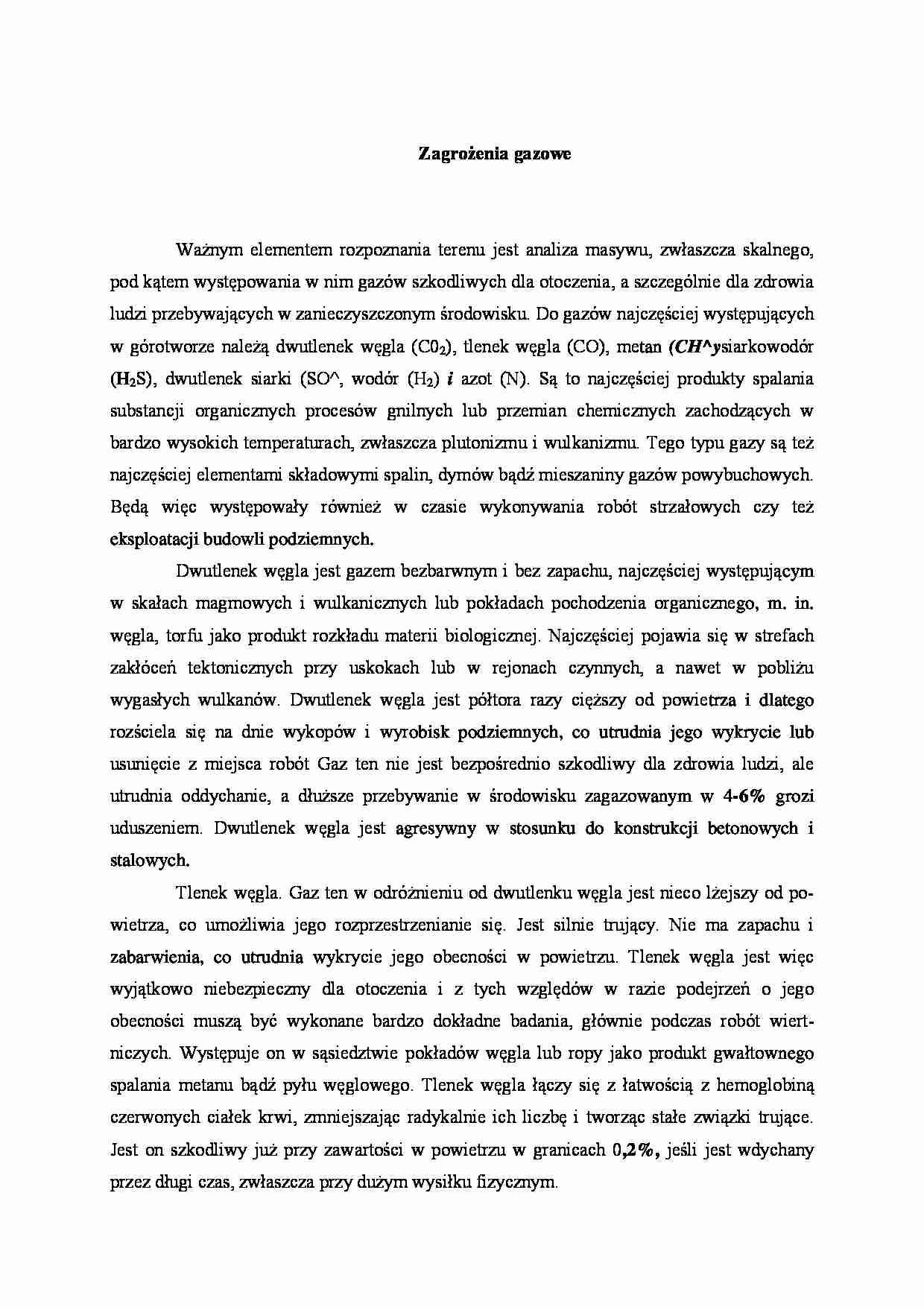 Zagrożenia gazowe - strona 1