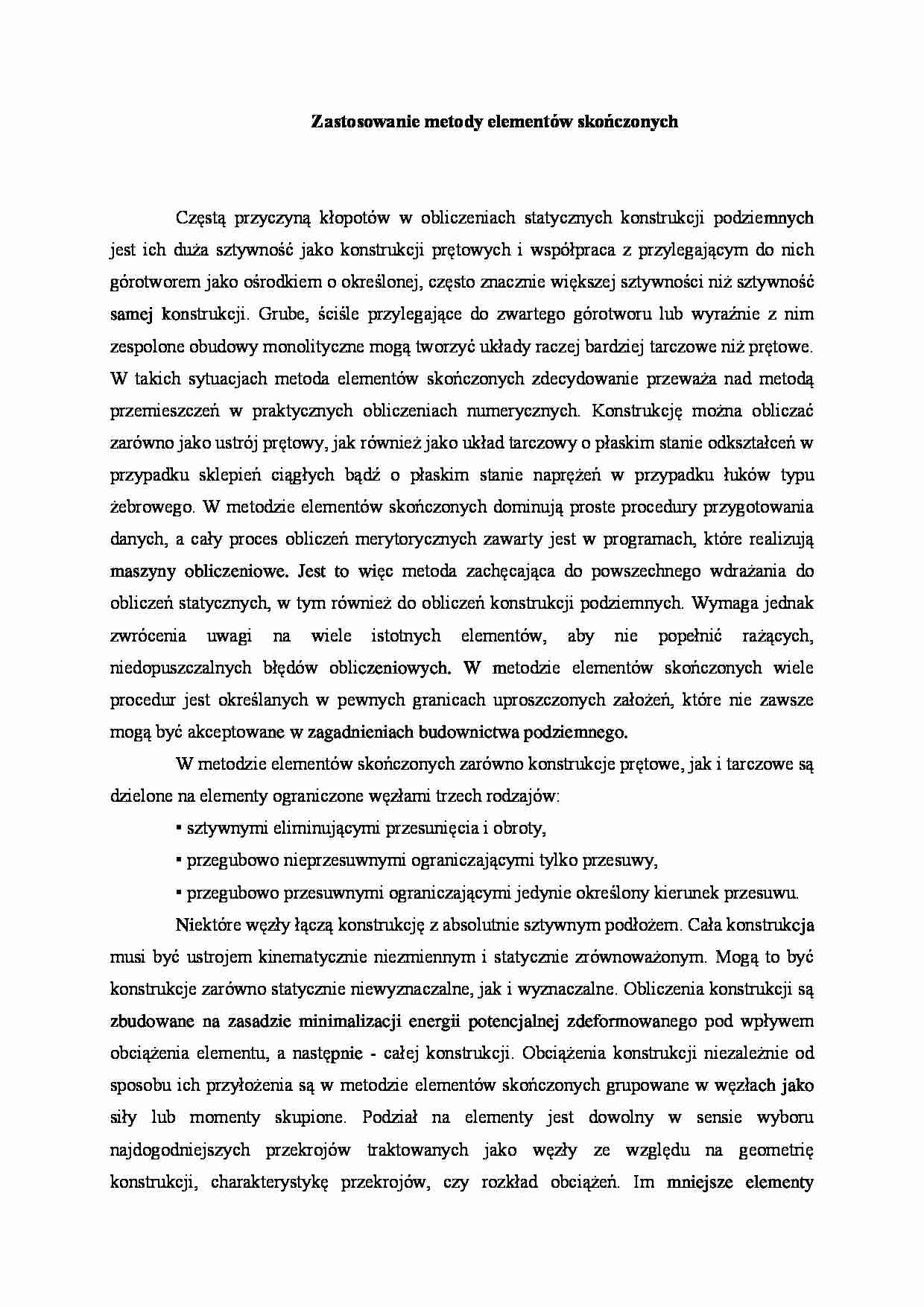 Zastosowanie metody elementów skończonych - strona 1