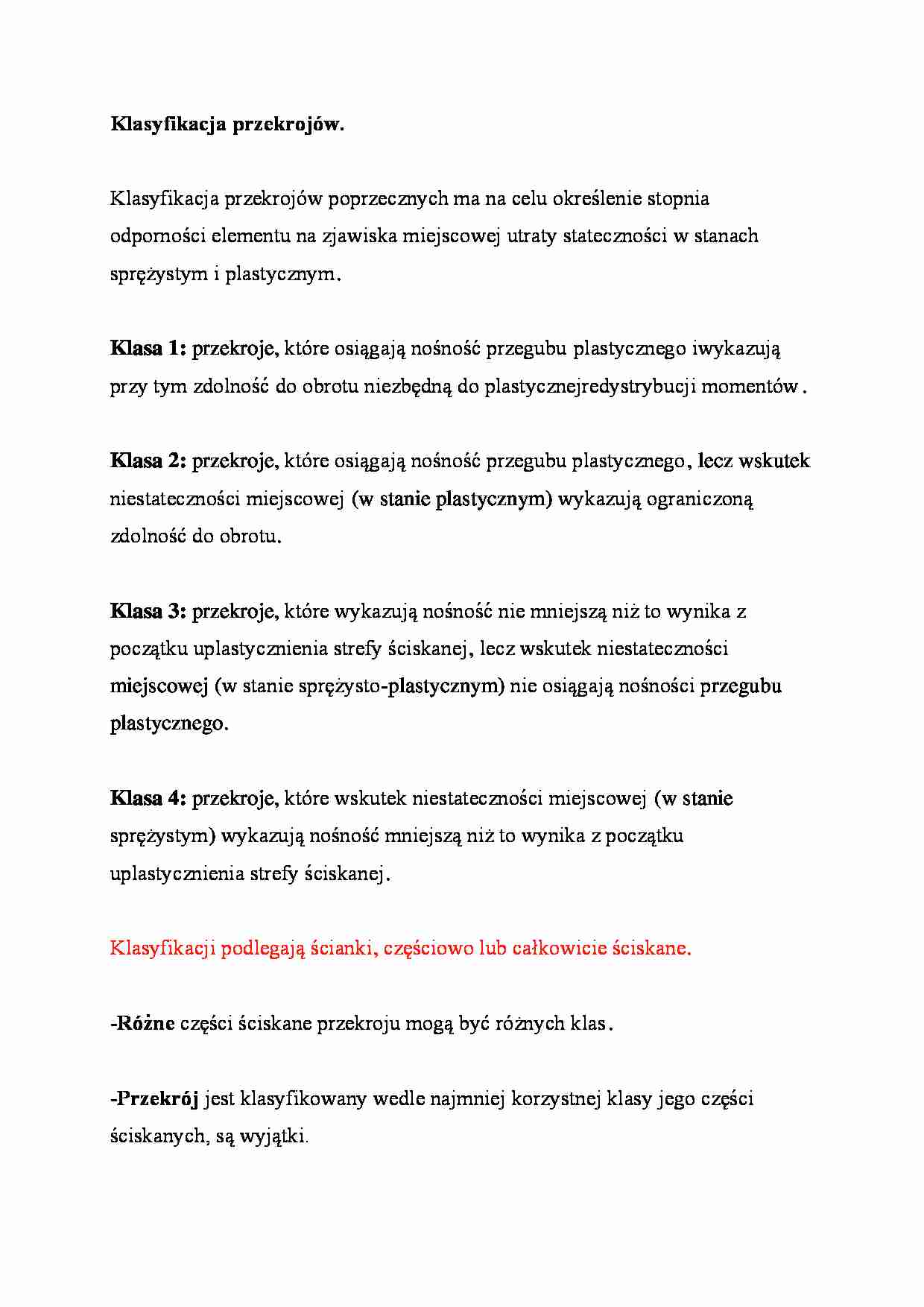 Klasyfikacja przekrojów - strona 1