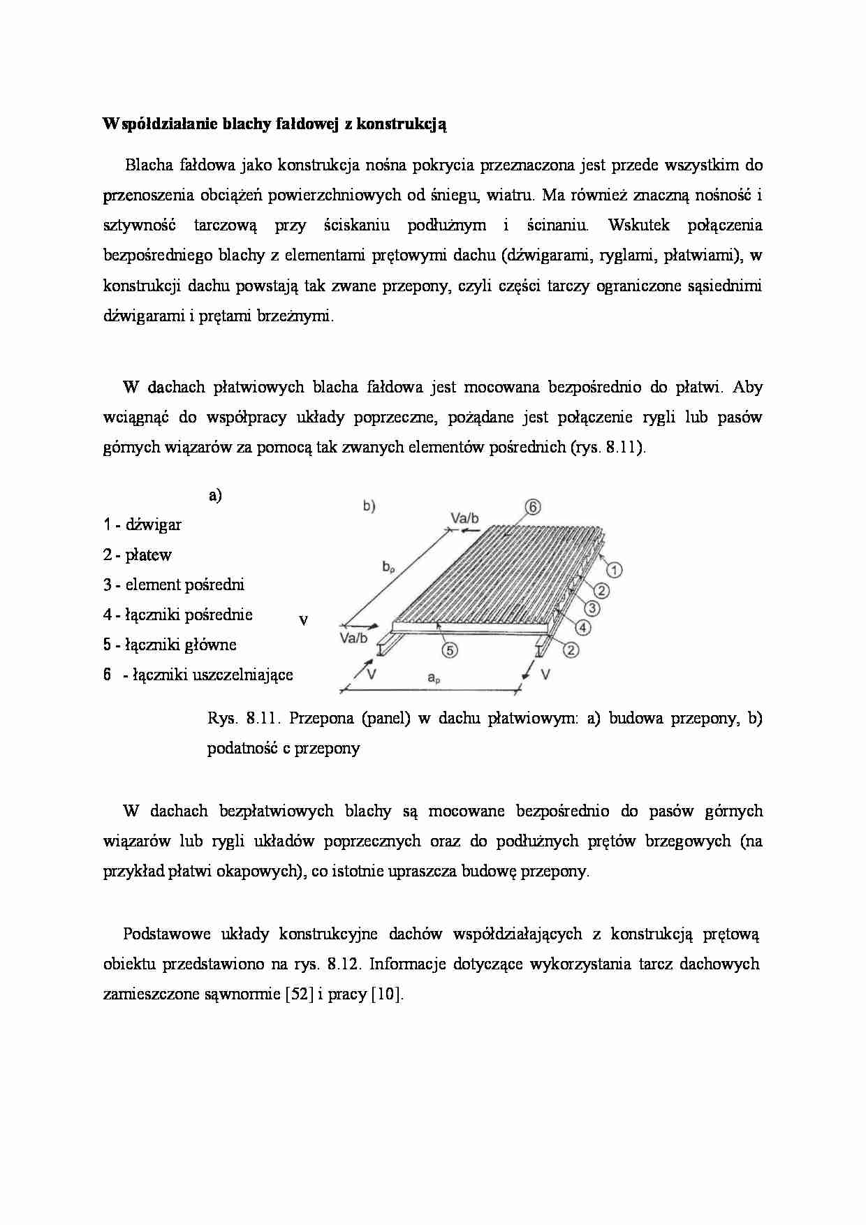 Współdziałanie blachy fałdowej z konstrukcją - strona 1