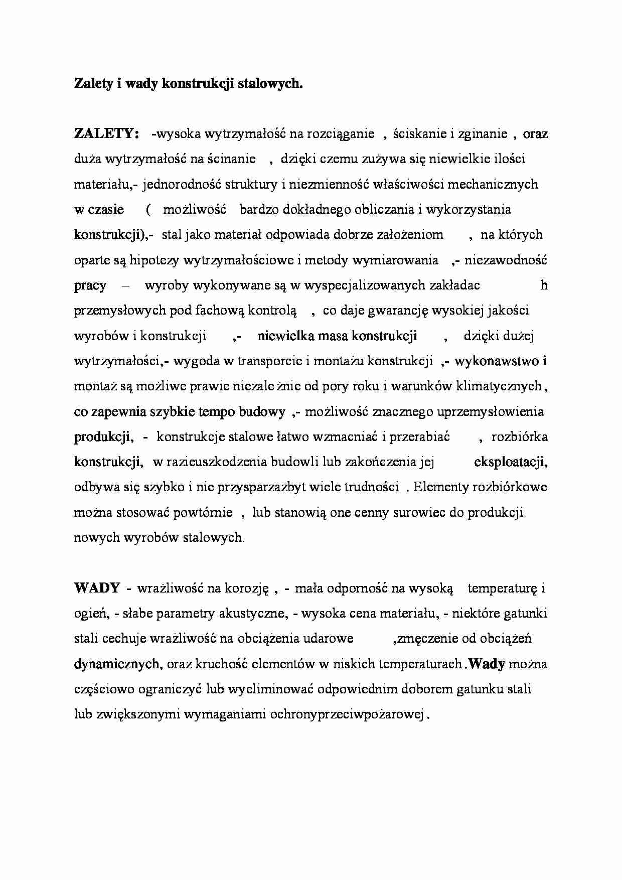 Zalety i wady konstrukcji stalowych - strona 1