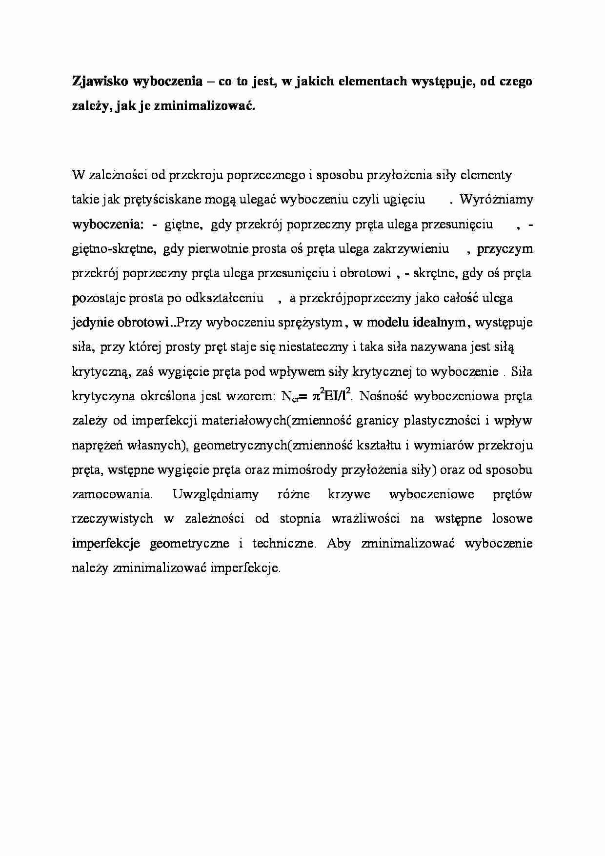 Zjawisko wyboczenia - strona 1