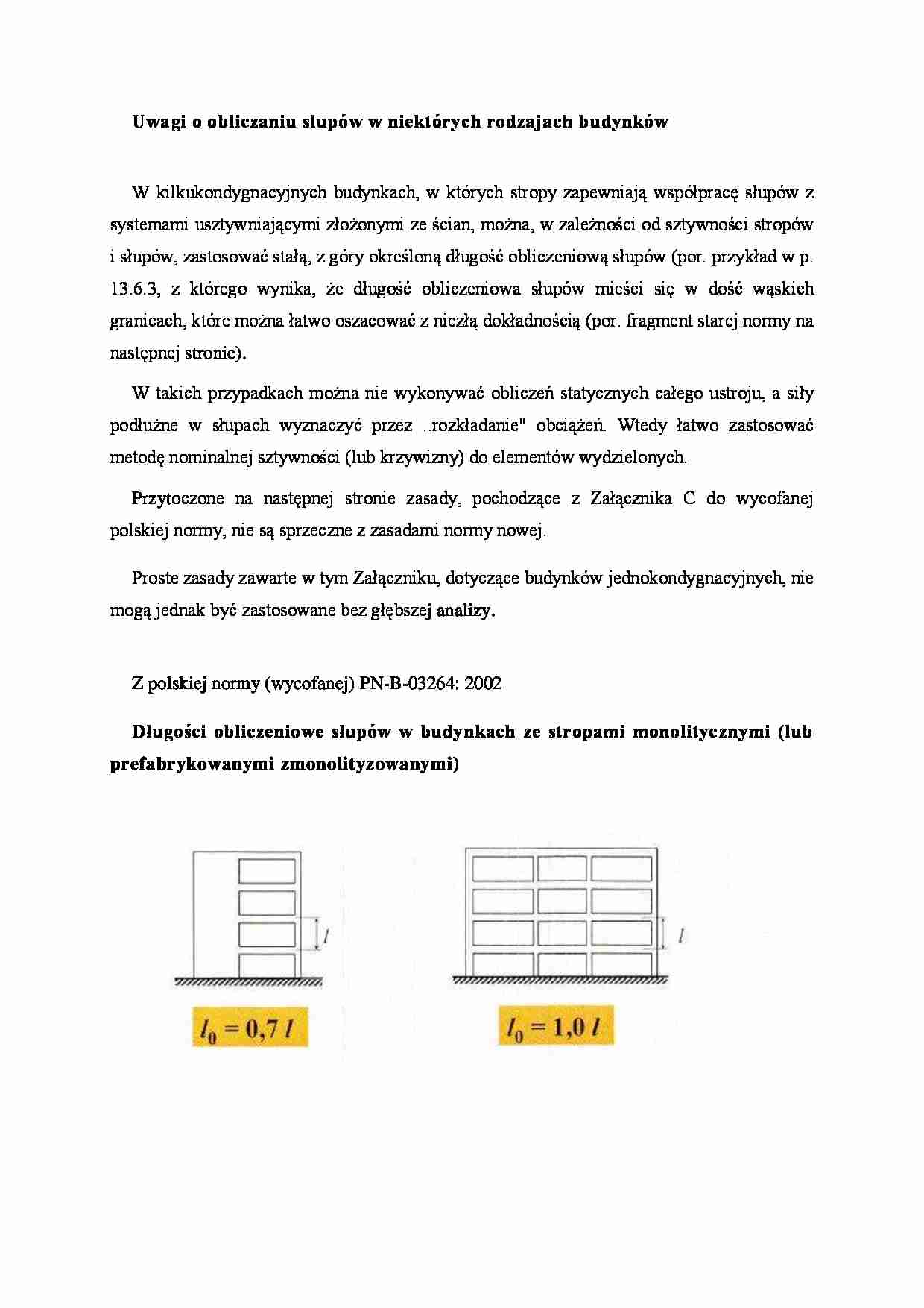 Uwagi o obliczaniu slupów w niektórych rodzajach budynków - strona 1