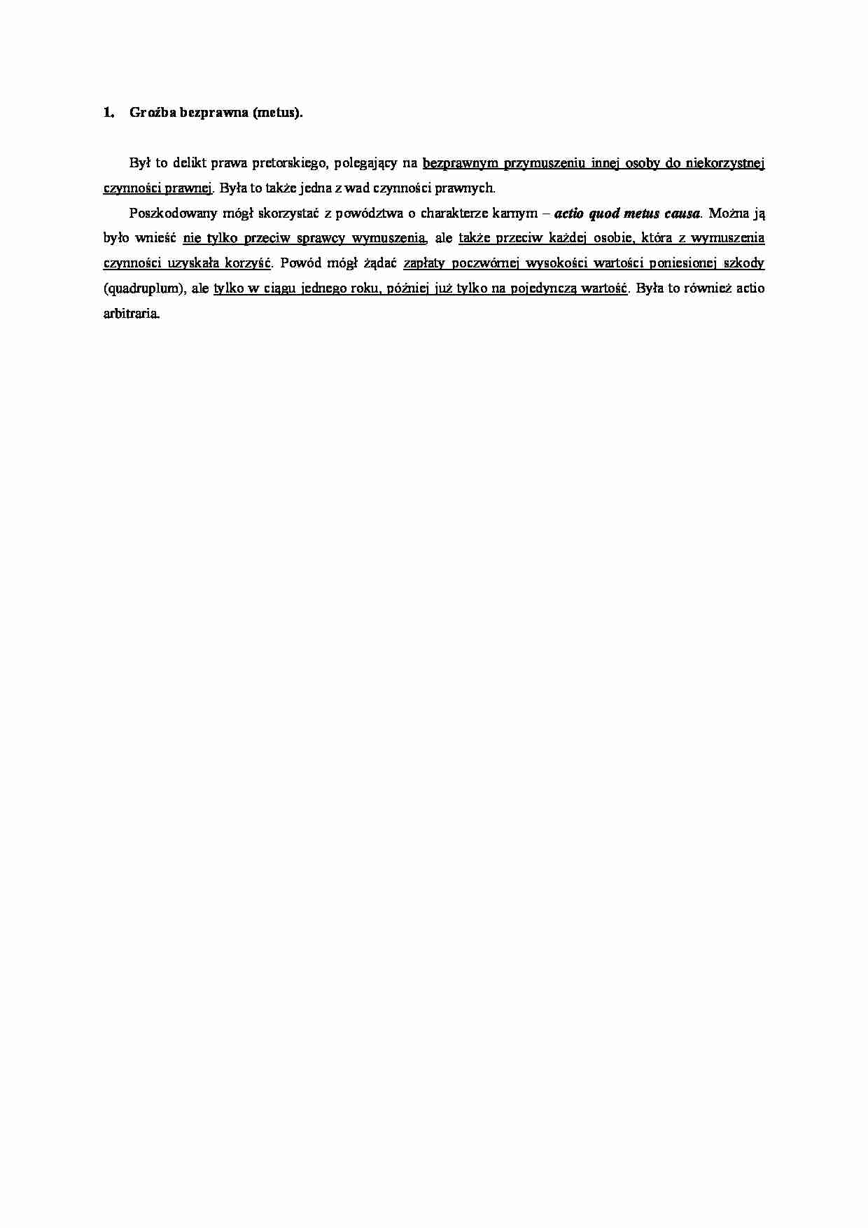 Groźba bezprawna- opracowanie - strona 1