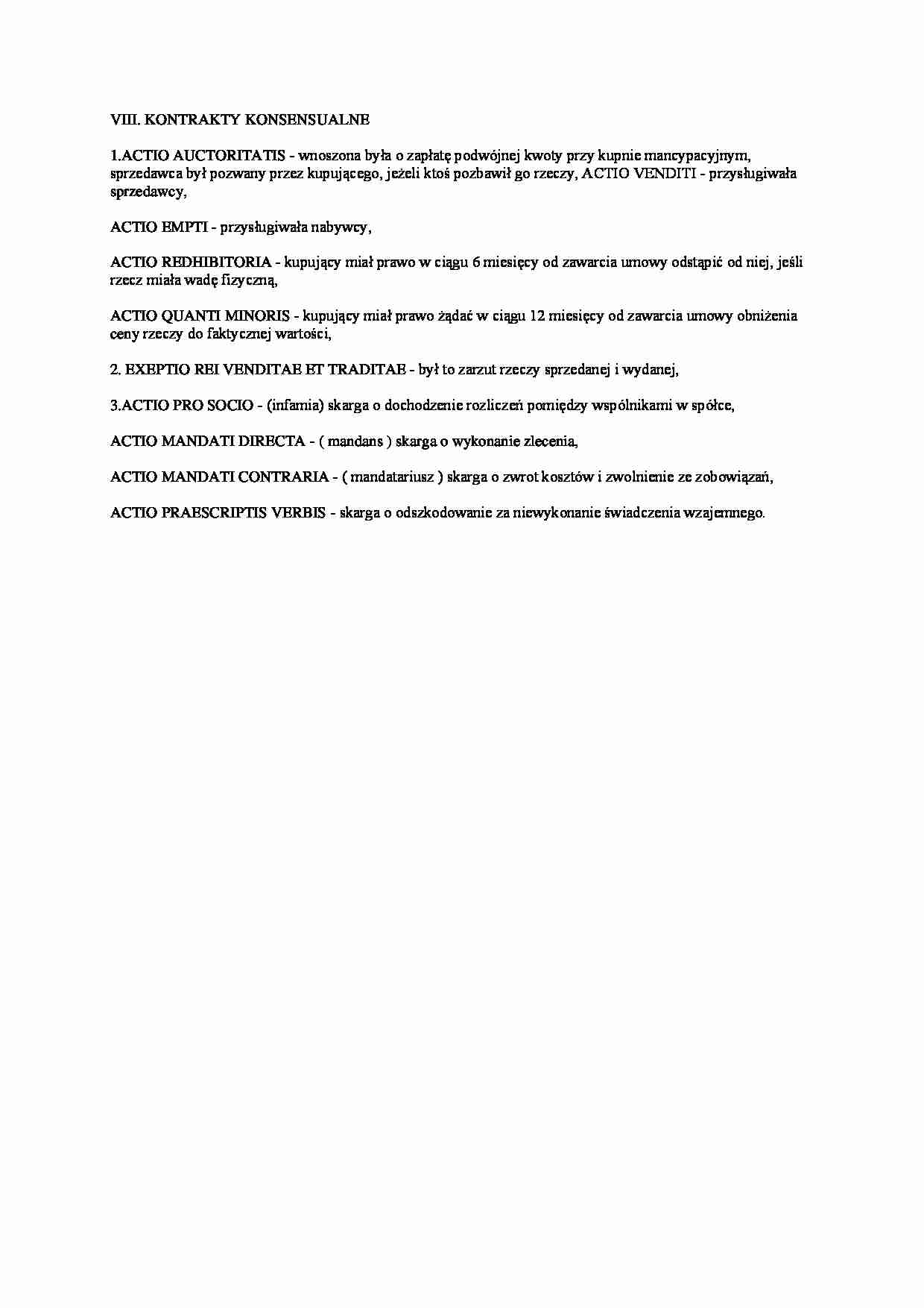 Kontrakty konsensualne- opracowanie - strona 1