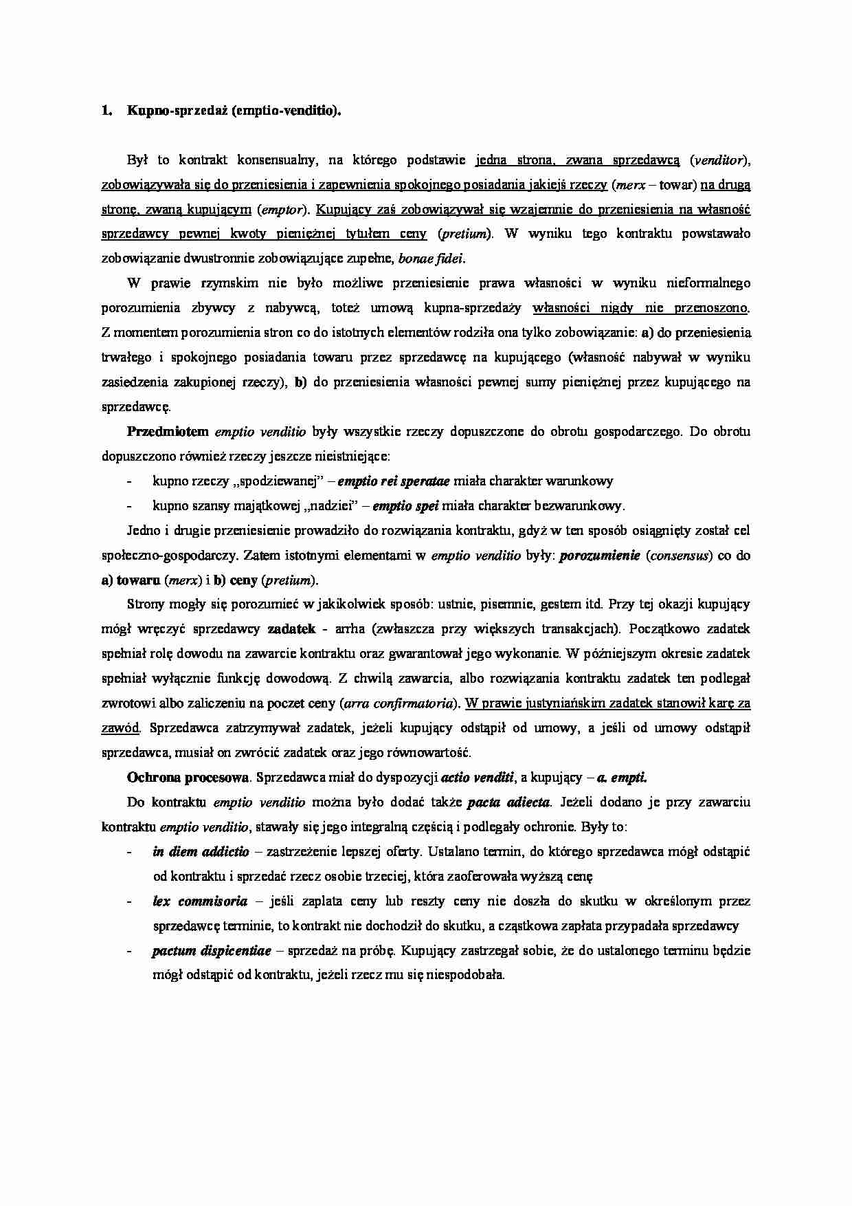 Kupno- sprzedaż, opracowanie - strona 1