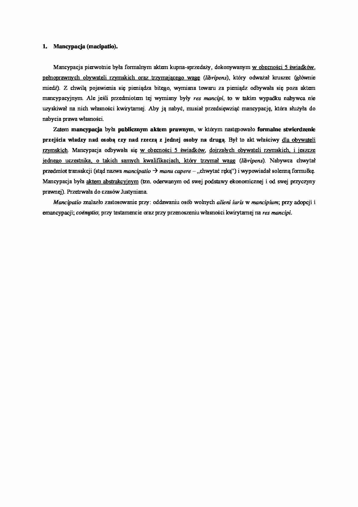 Mancypacja- opracowanie - strona 1