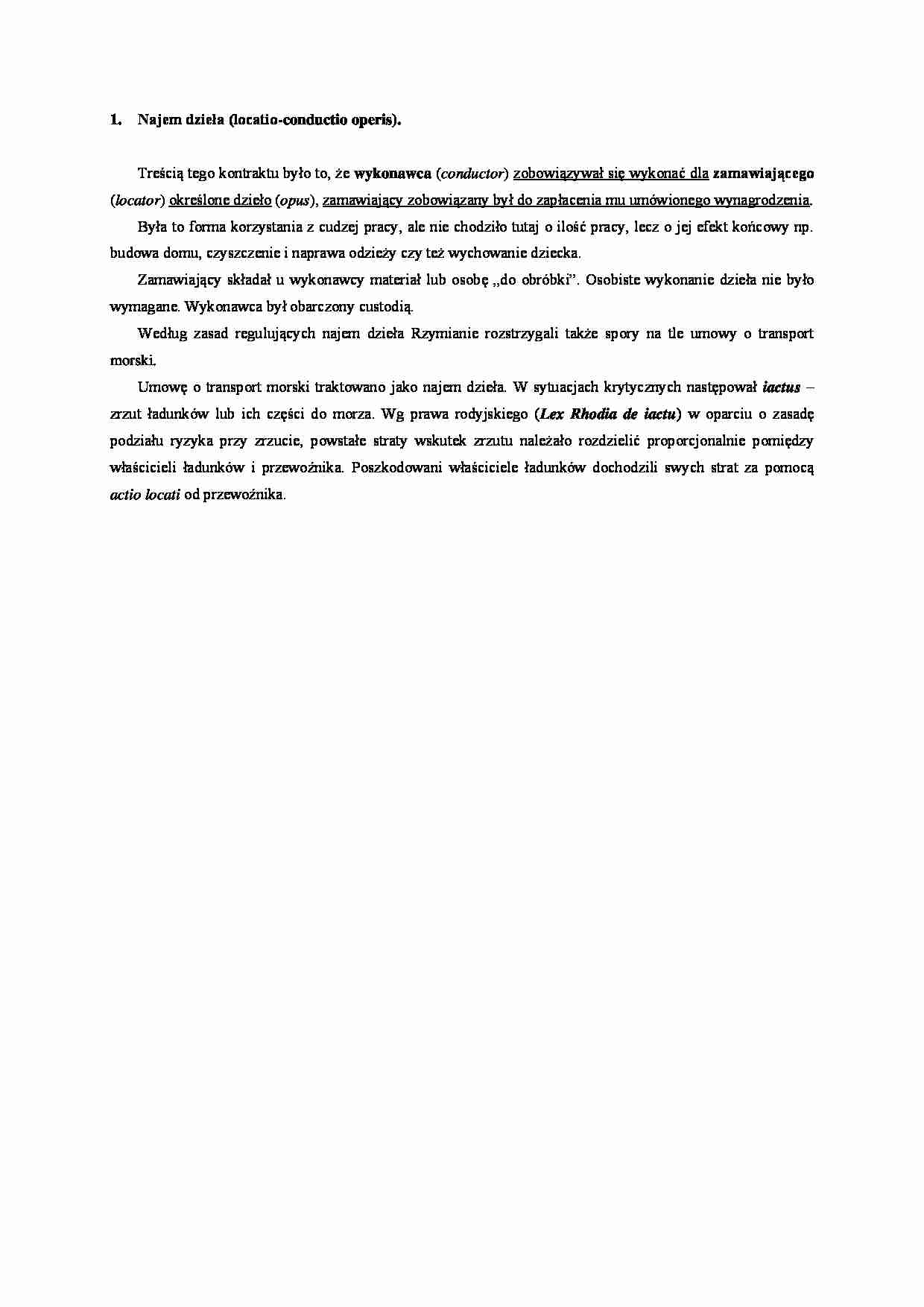 Najem dzieła- opracowanie - strona 1