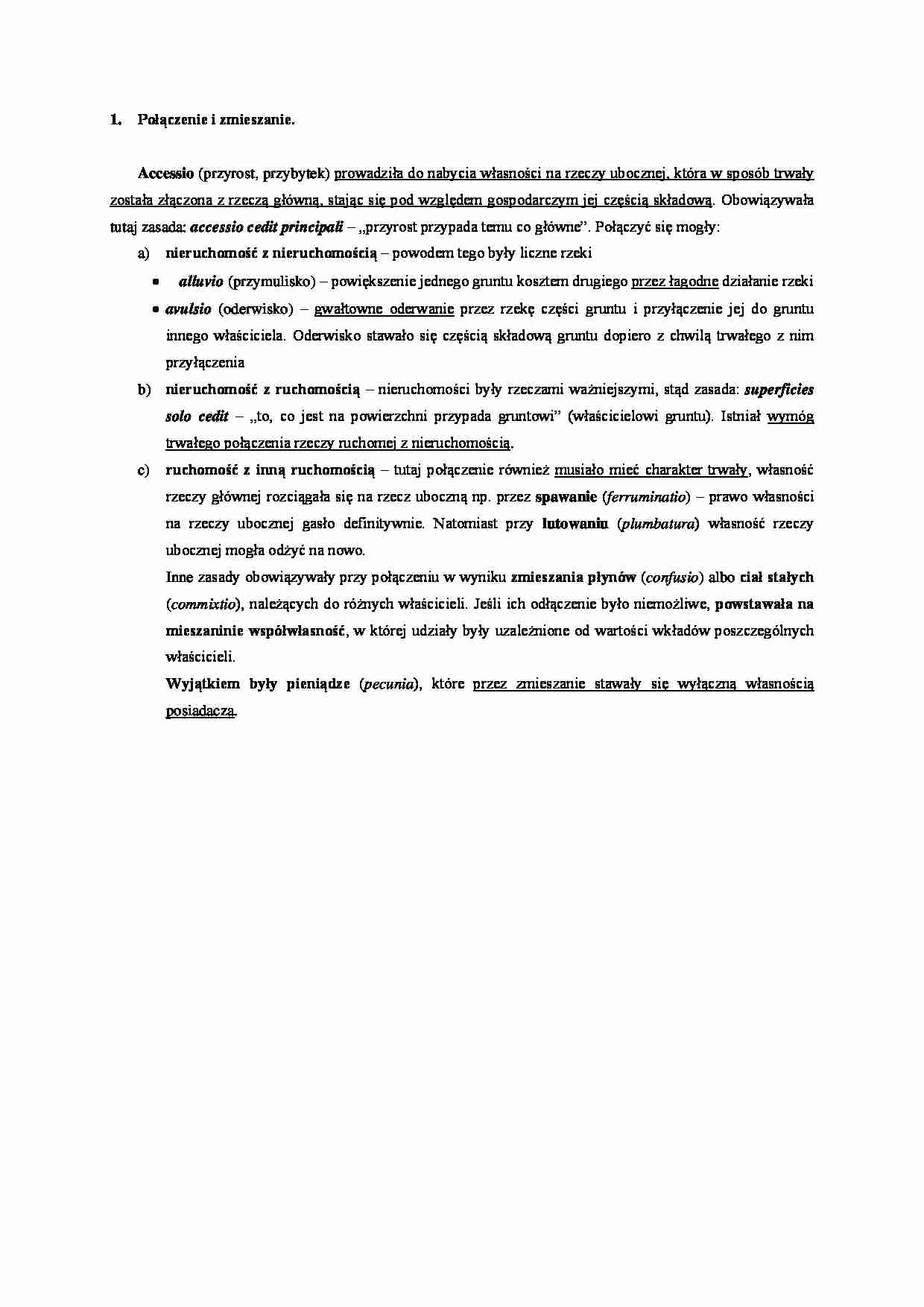 Połączenie i zmieszanie rzeczy- opracowanie - strona 1