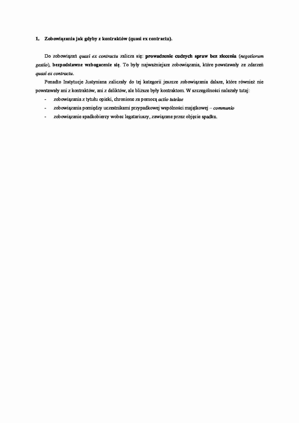 Zobowiązania jak gdyby konstraktów- opracowanie - strona 1