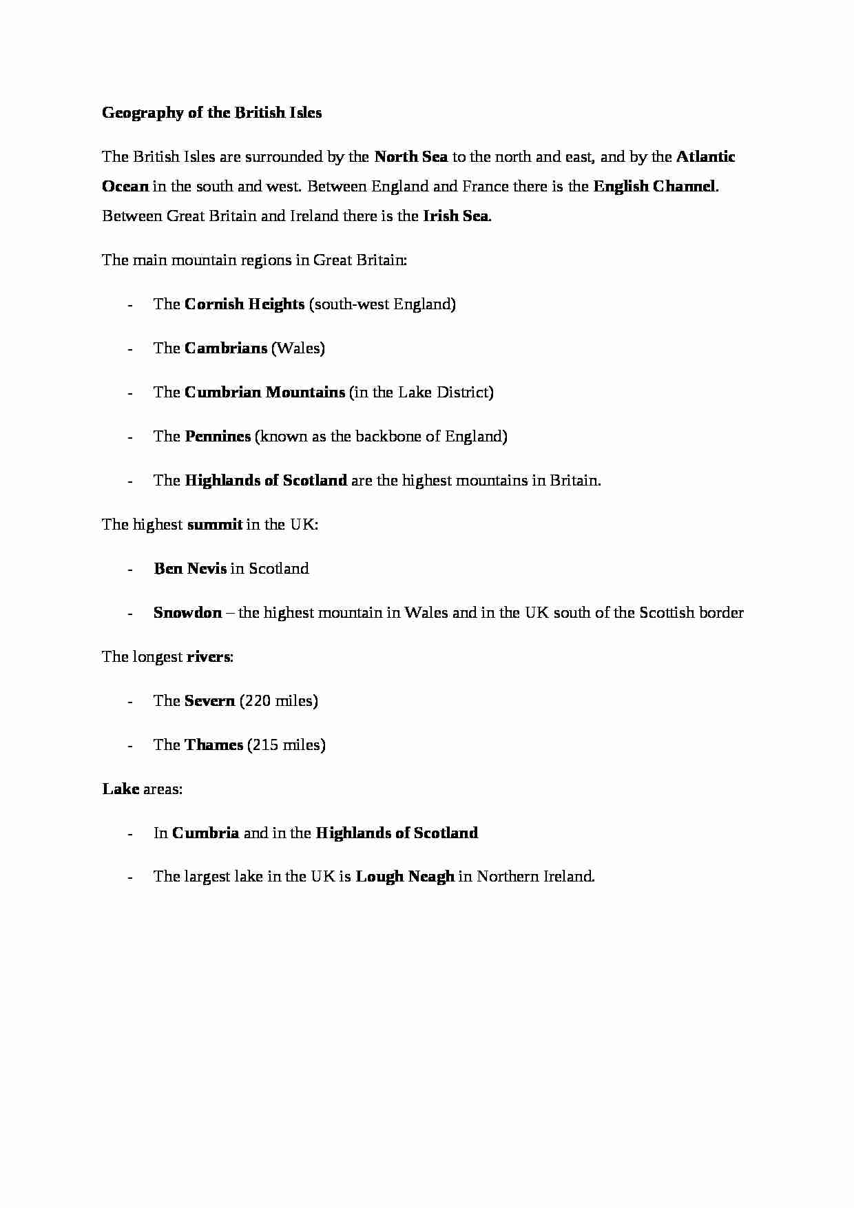 Geography of the British Isles - strona 1