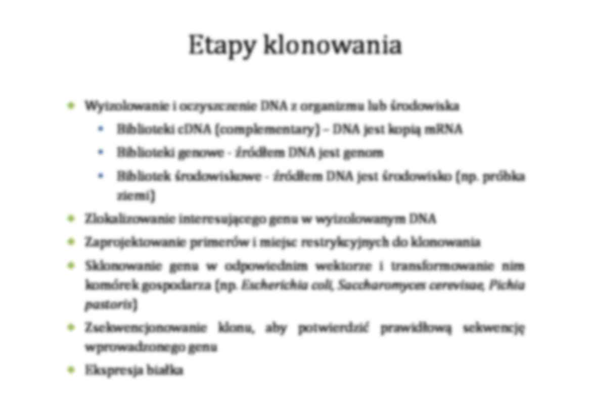 Modyfikacja enzymów - wykład - Produkcja białek rekombinowanych - strona 3