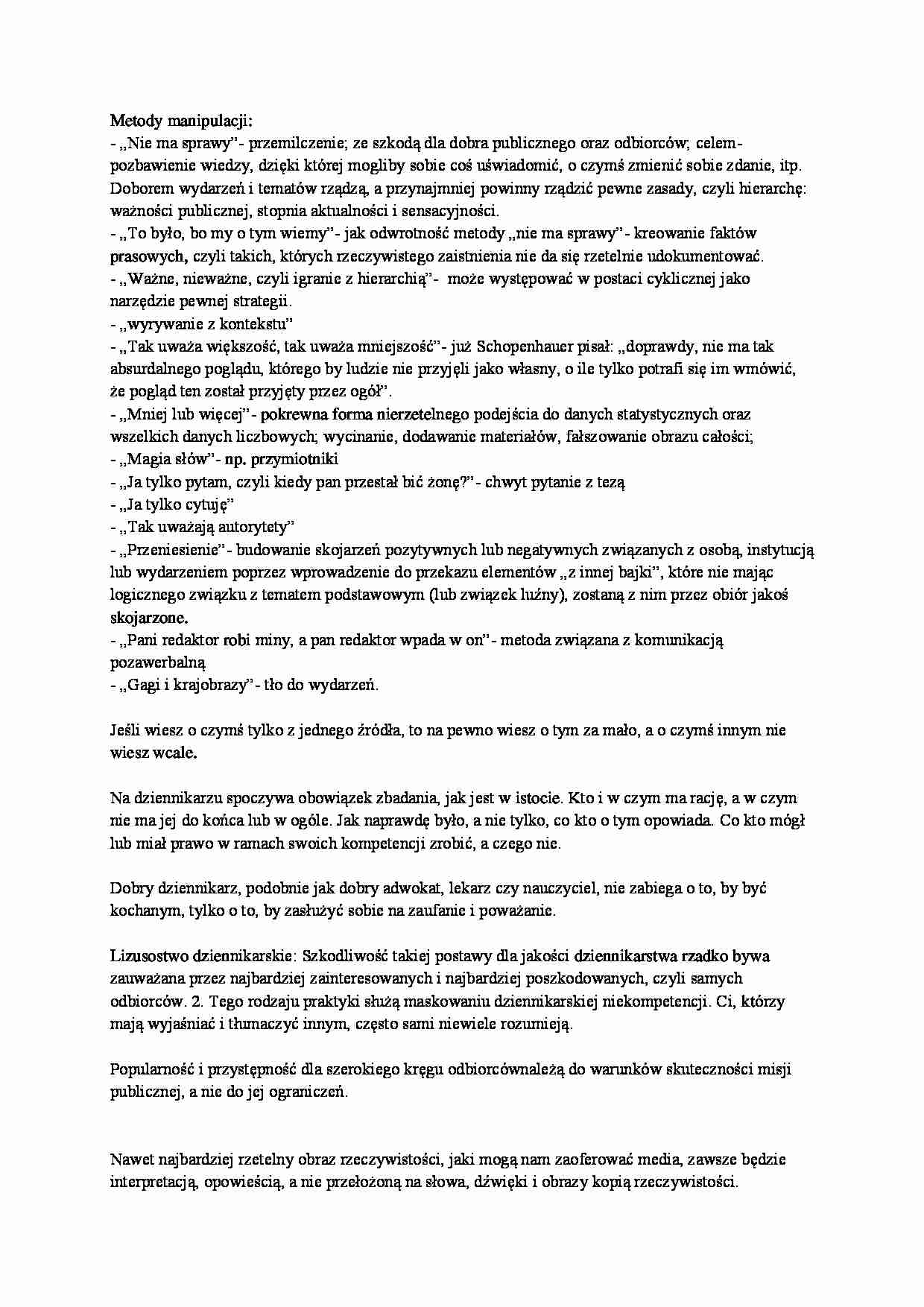 Opracowanie książki mity czwartej władzy 05 - strona 1