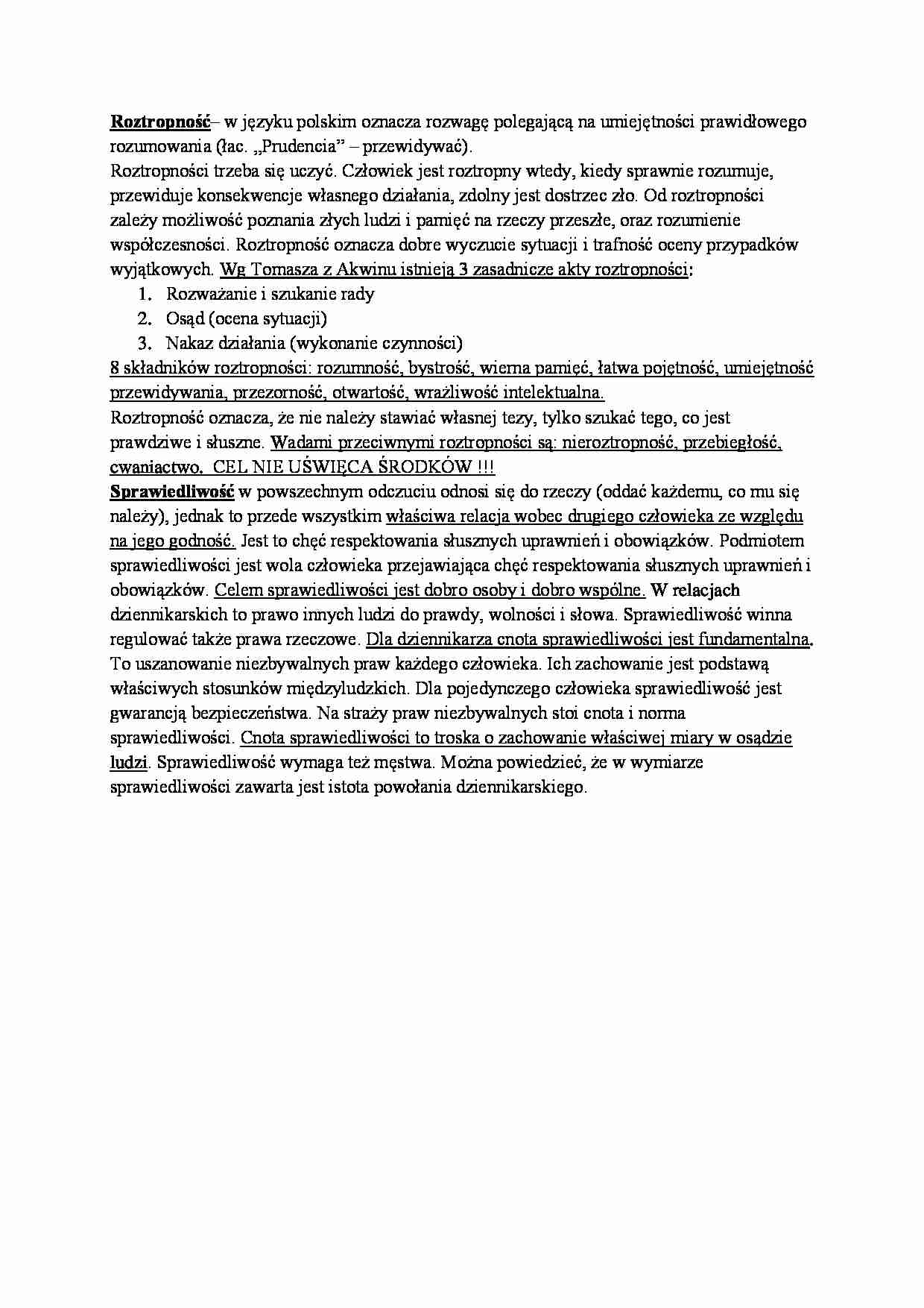Roztropność i sprawiedliwość-opracowanie - strona 1