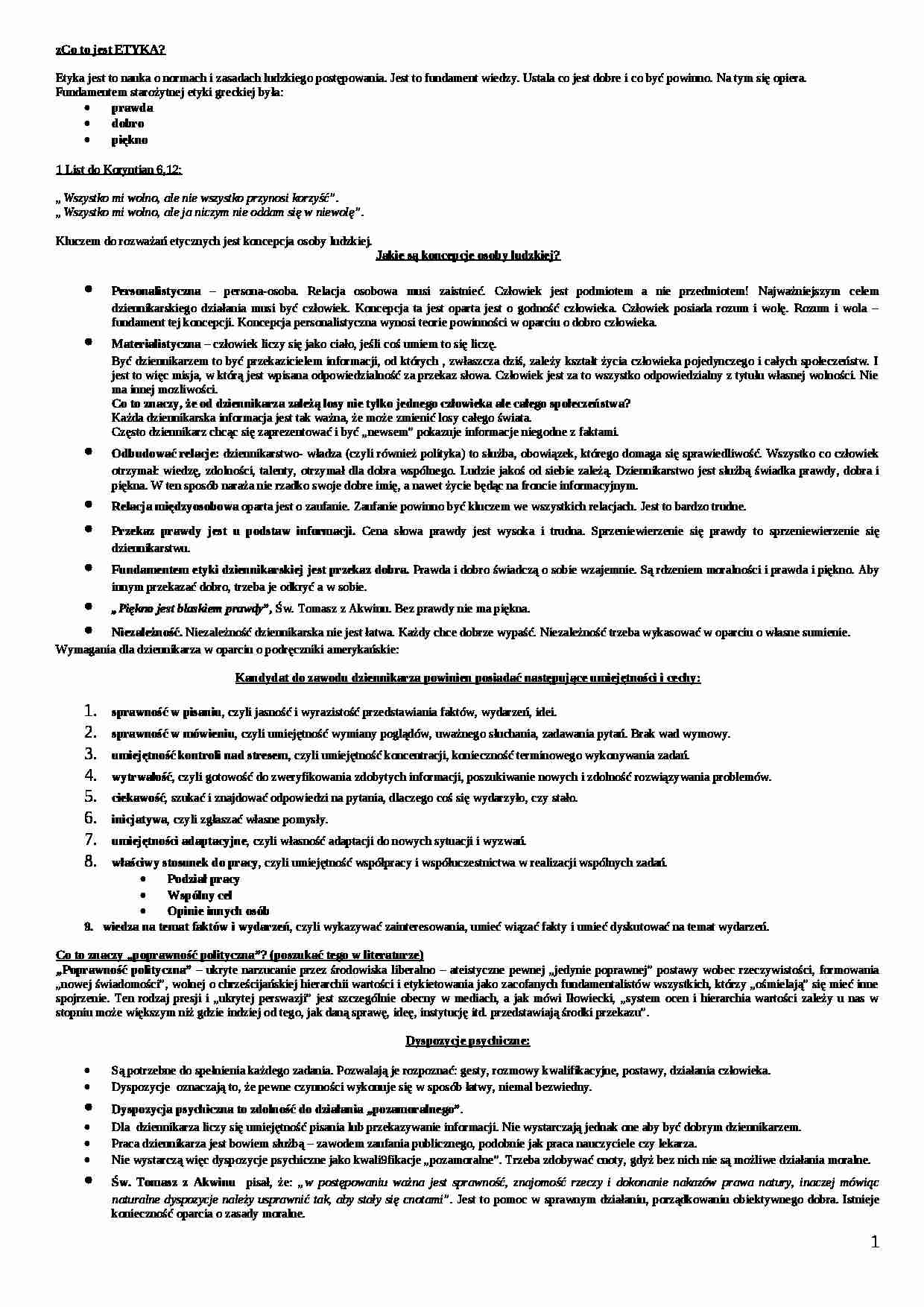  Podstawy etyki dziennikarskiej- skrypt 2  - strona 1