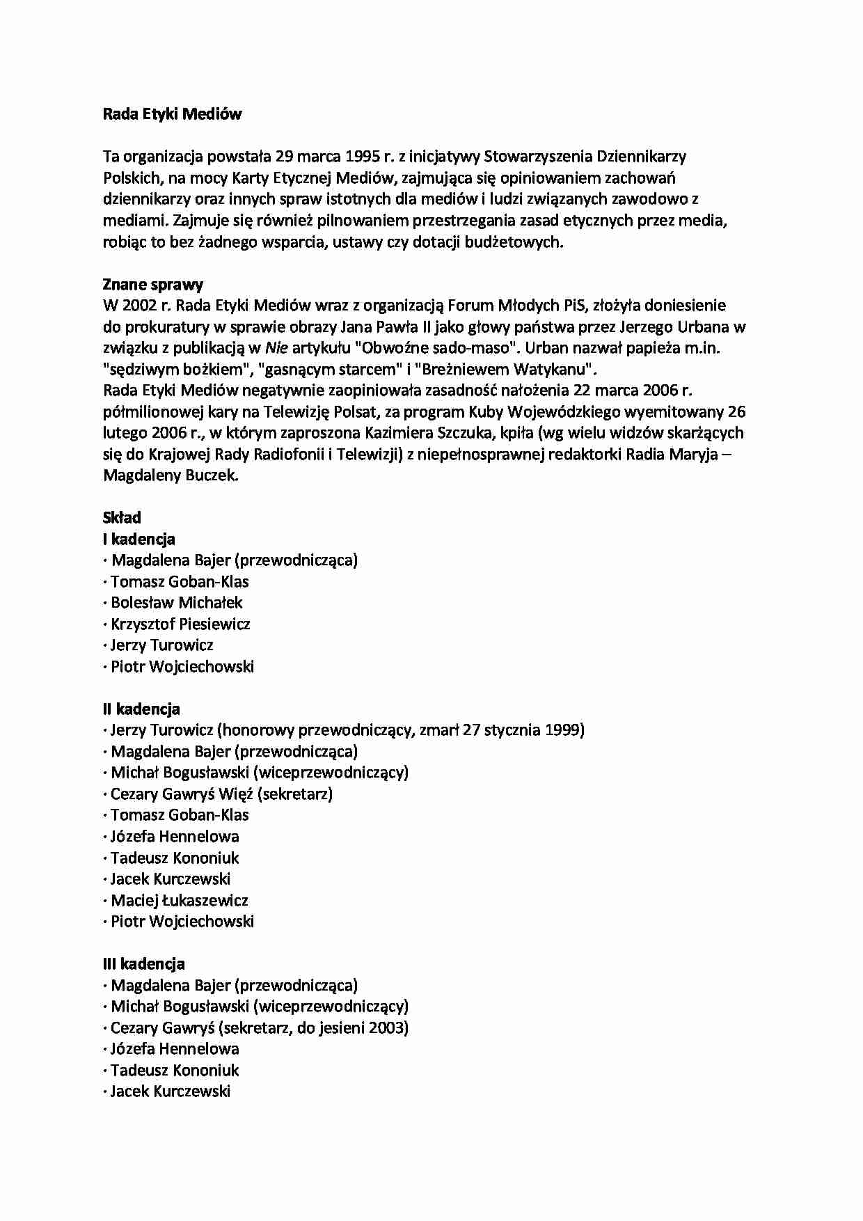  Rada Etyki Mediów-opracowanie - strona 1