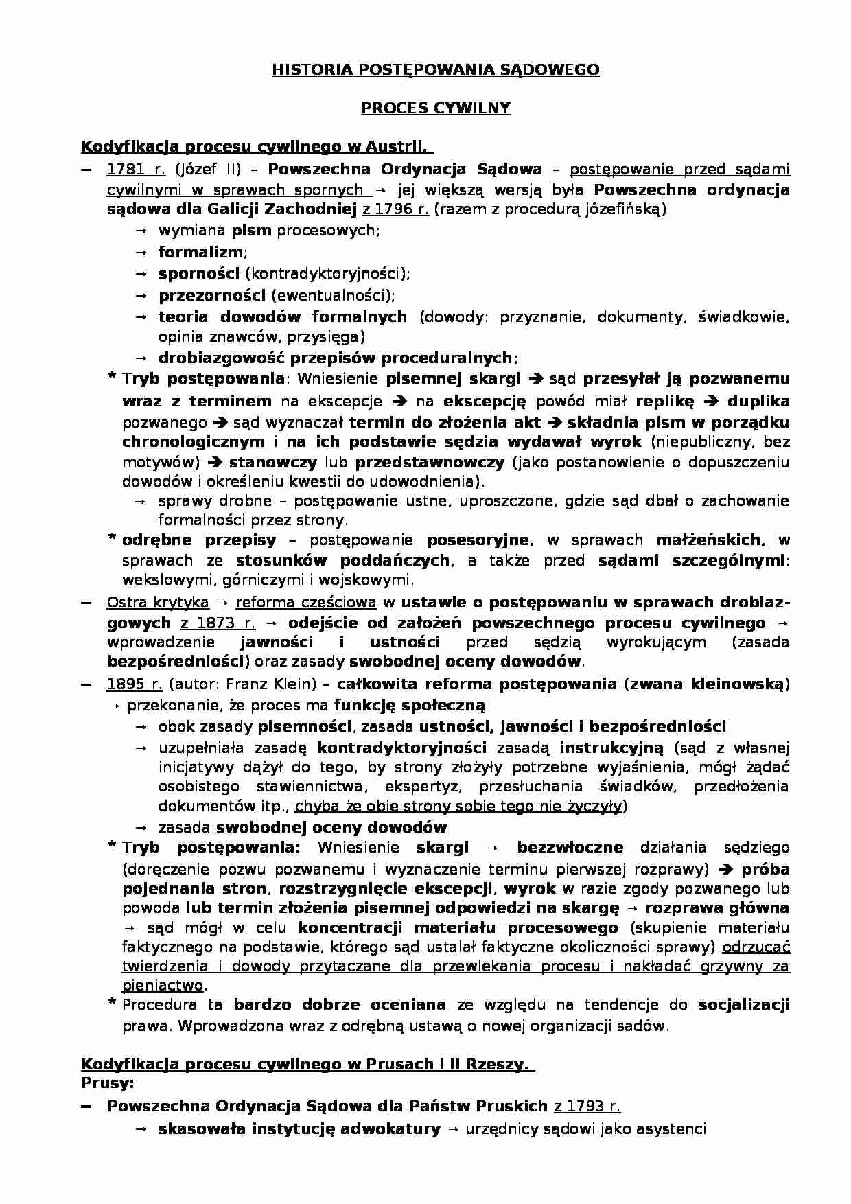 Proces cywilny-opracowanie - strona 1