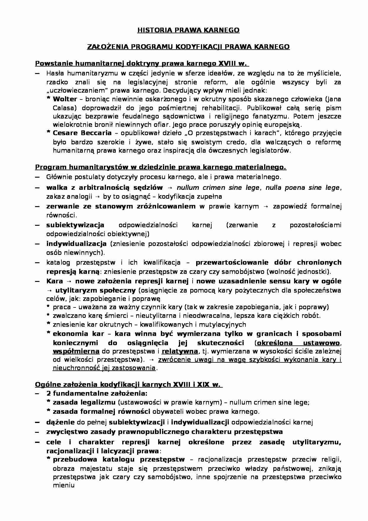 Kodyfikacje- prawo karne - strona 1