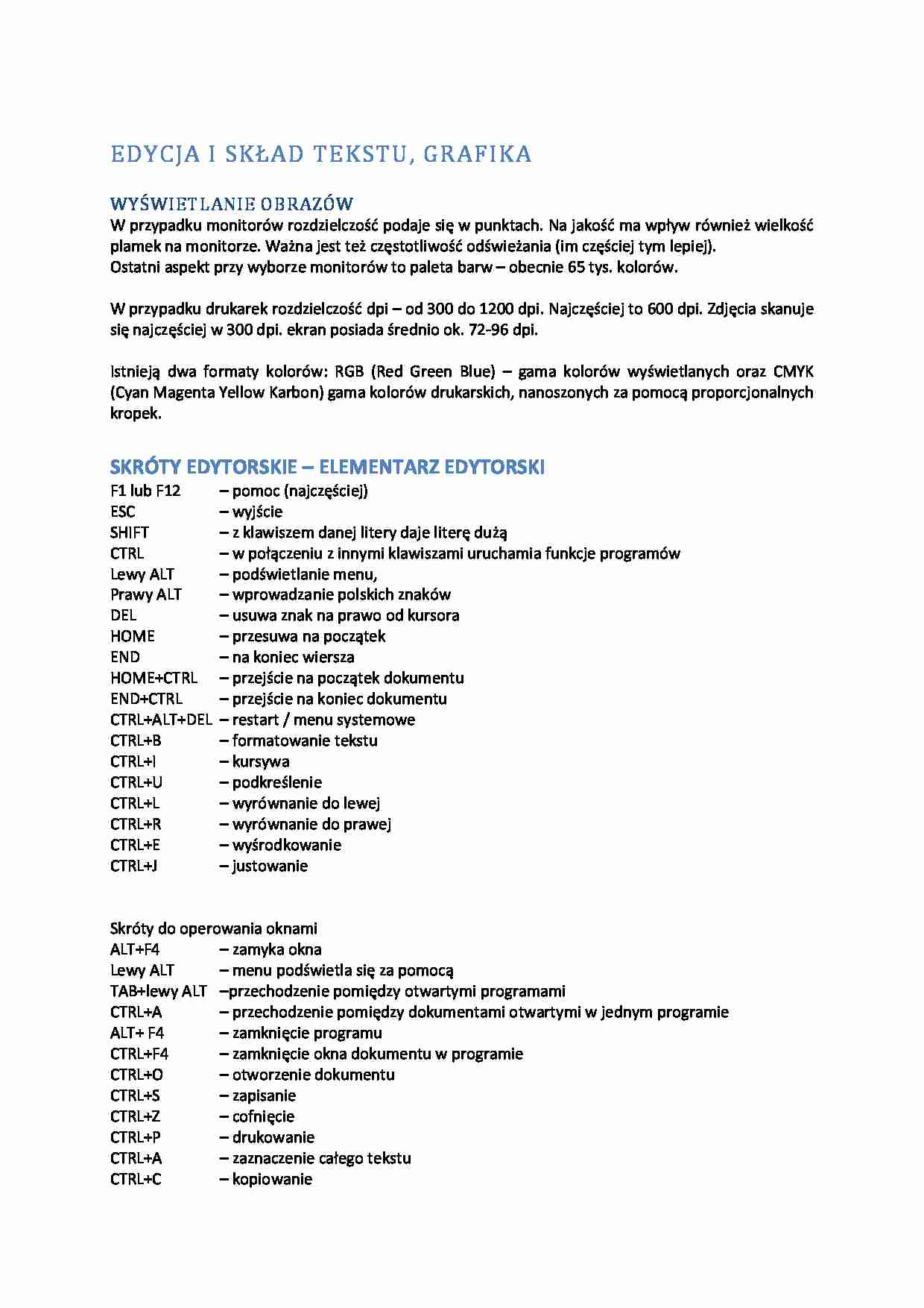  Edycja i skład tekstu, grafika-opracowanie - strona 1