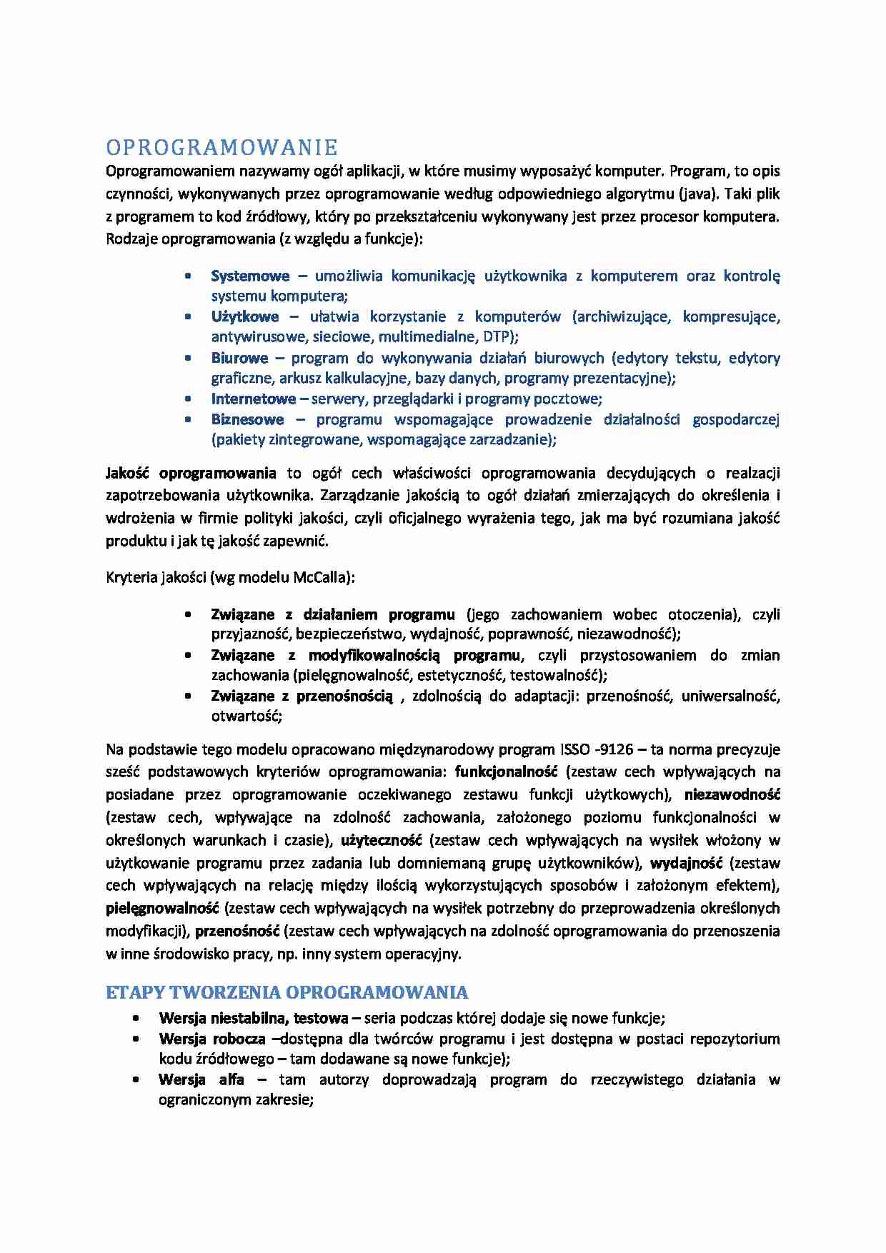 Oprogramowanie-opracowanie - strona 1