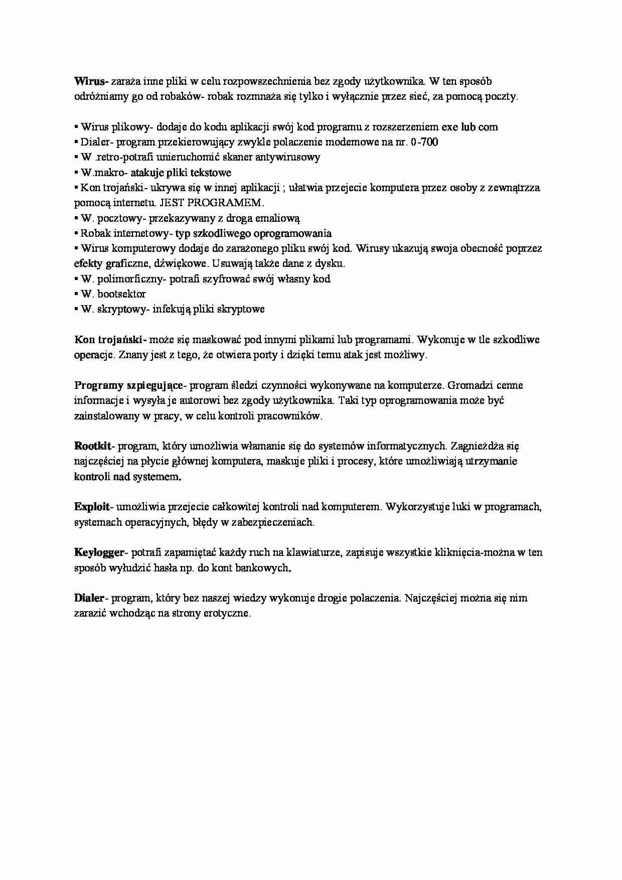 Typy szkodliwego oprogramowania-wykład - strona 1