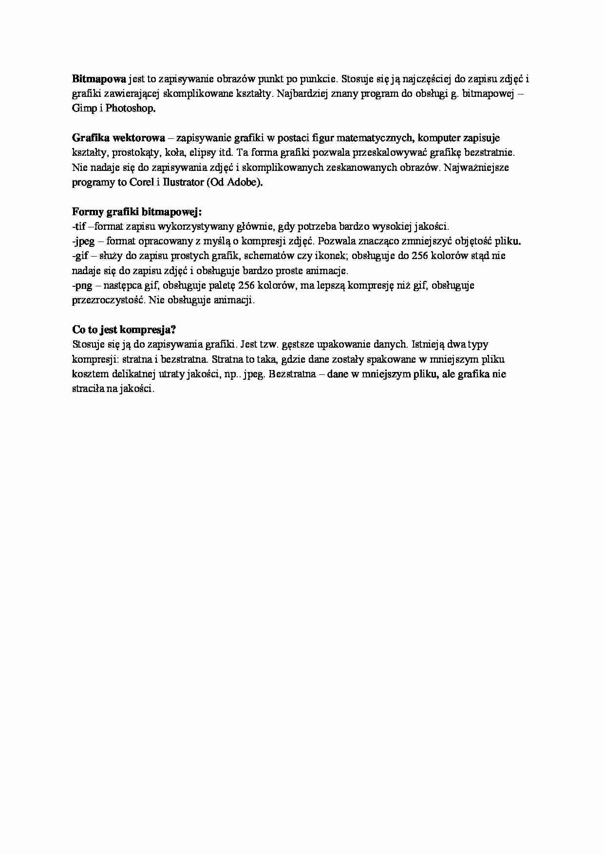  Grafika bitmatowa i wektorowa-wykład - strona 1