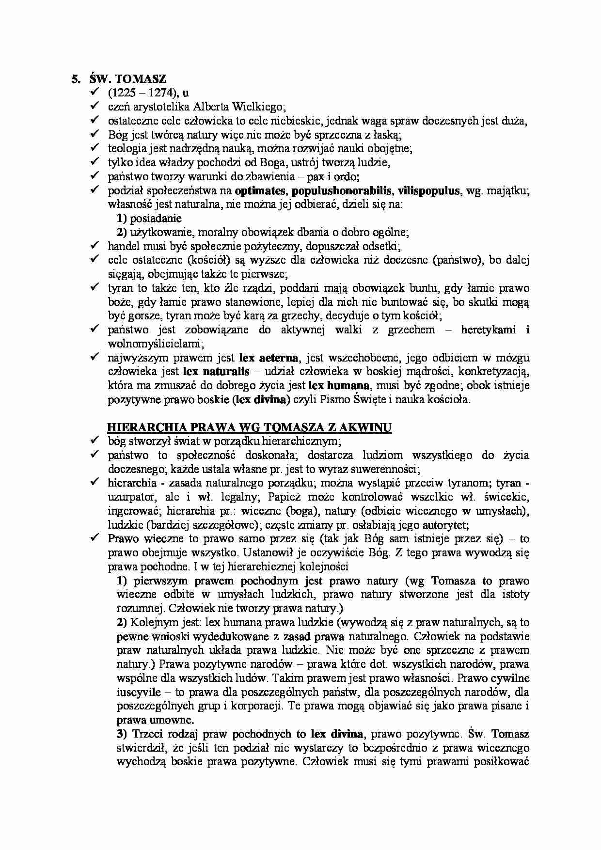  Doktryny- zagadnienie św. Tomasz z Akwinu - strona 1