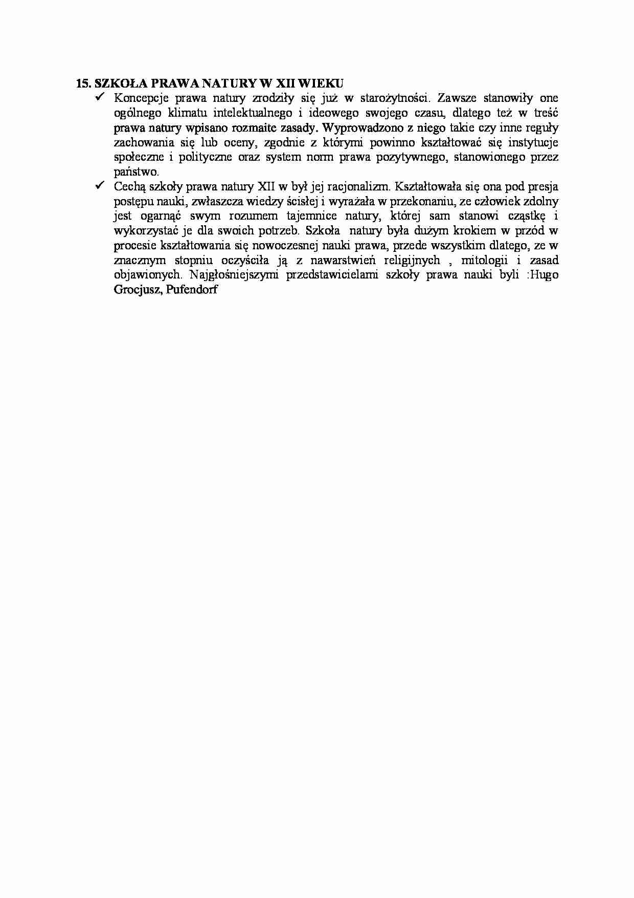 Doktryny- zagadnienie szkoła prawa natury w XVII w - strona 1