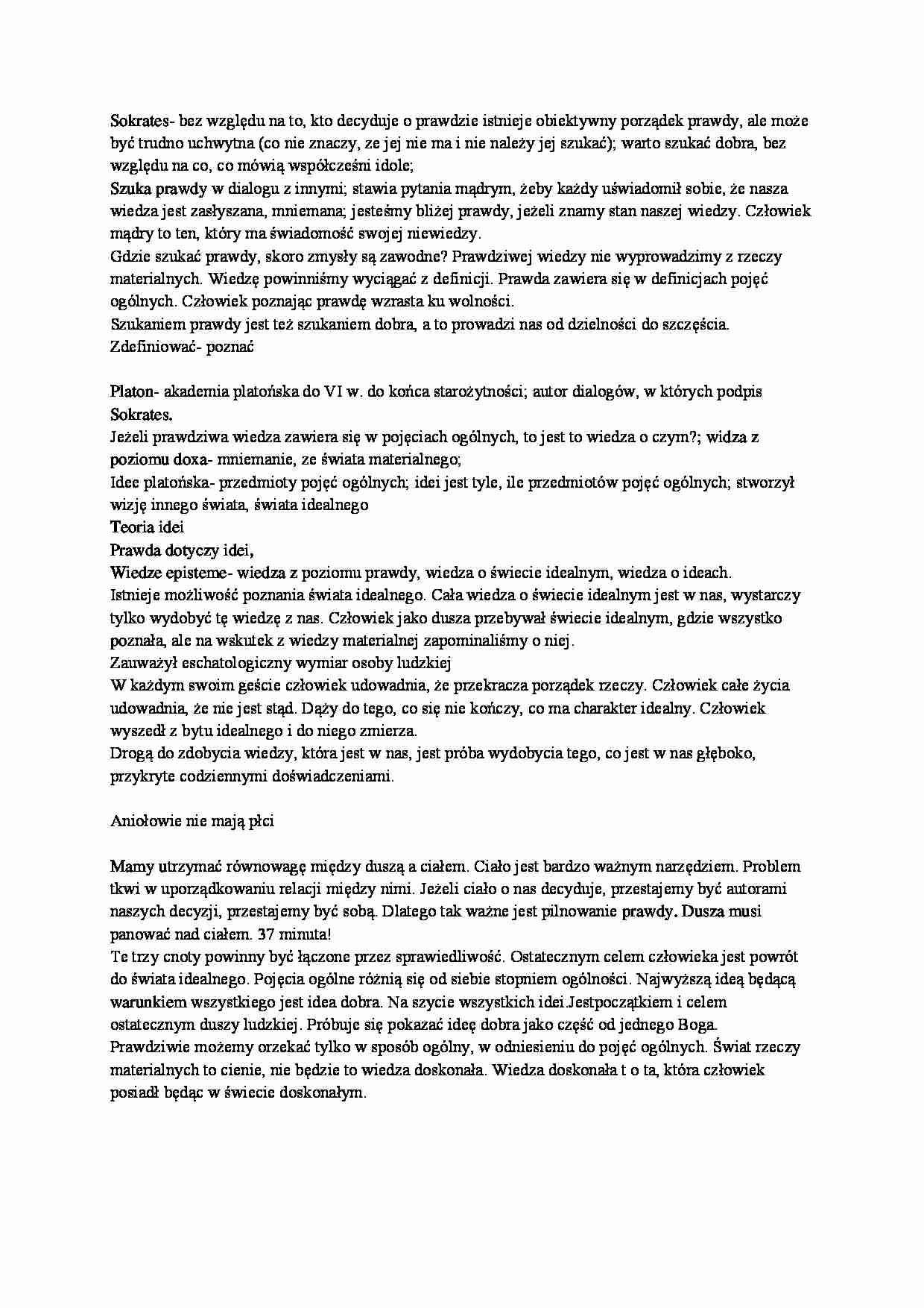 Sokrates i Platon-opracowanie - strona 1