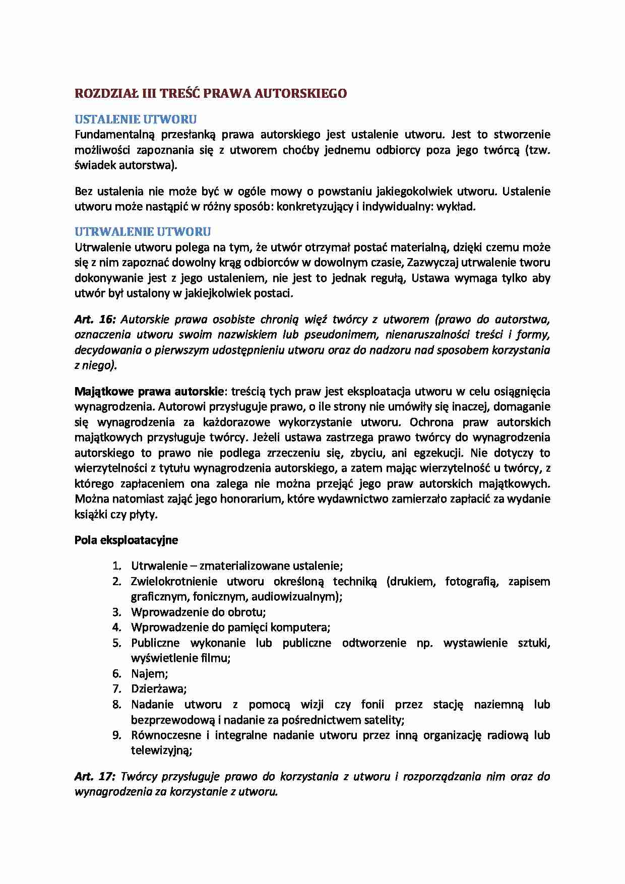  Treść prawa autorskiego-opracowanie - strona 1
