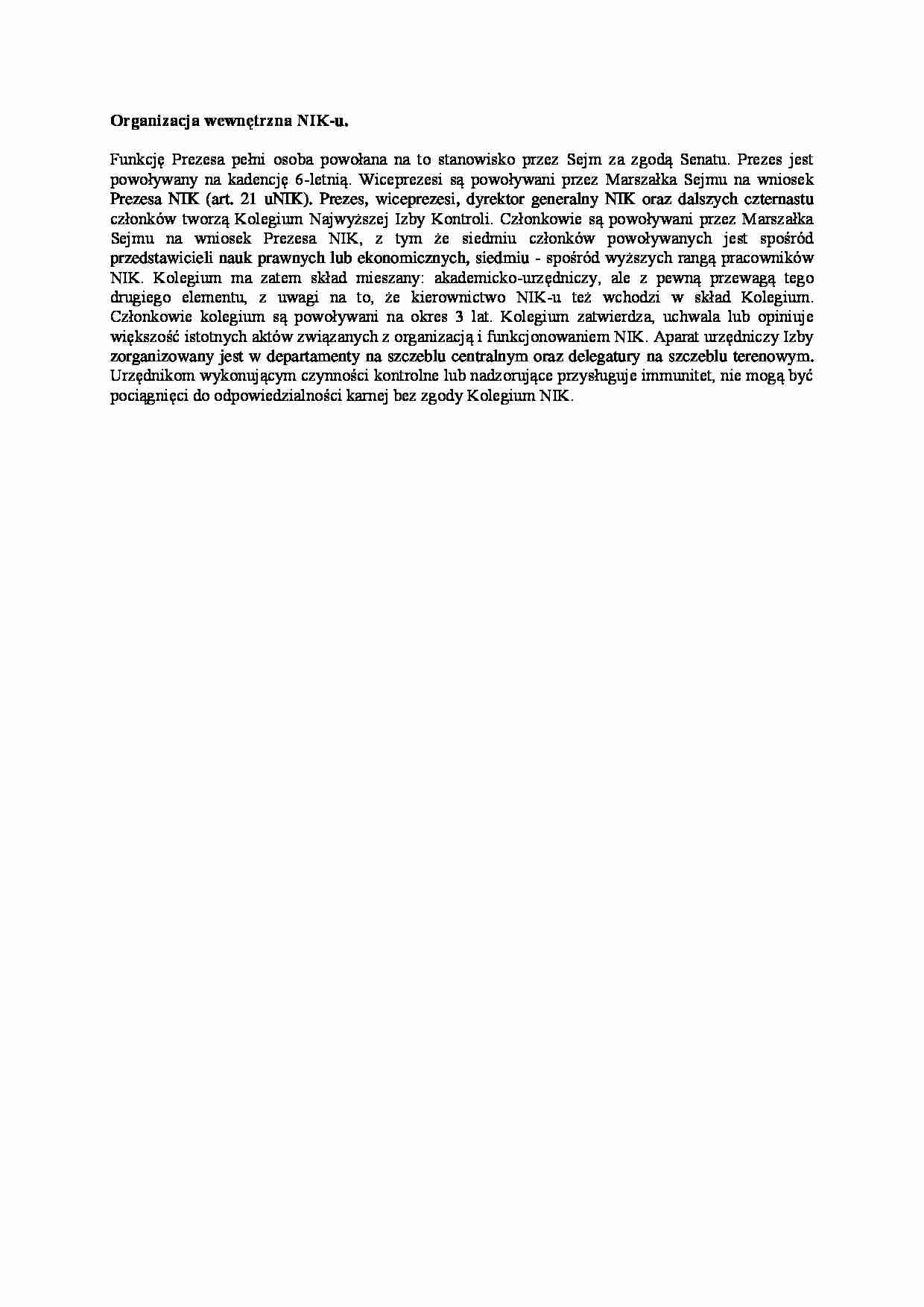  Organizacja wewnętrzna NIK-opracowanie - strona 1