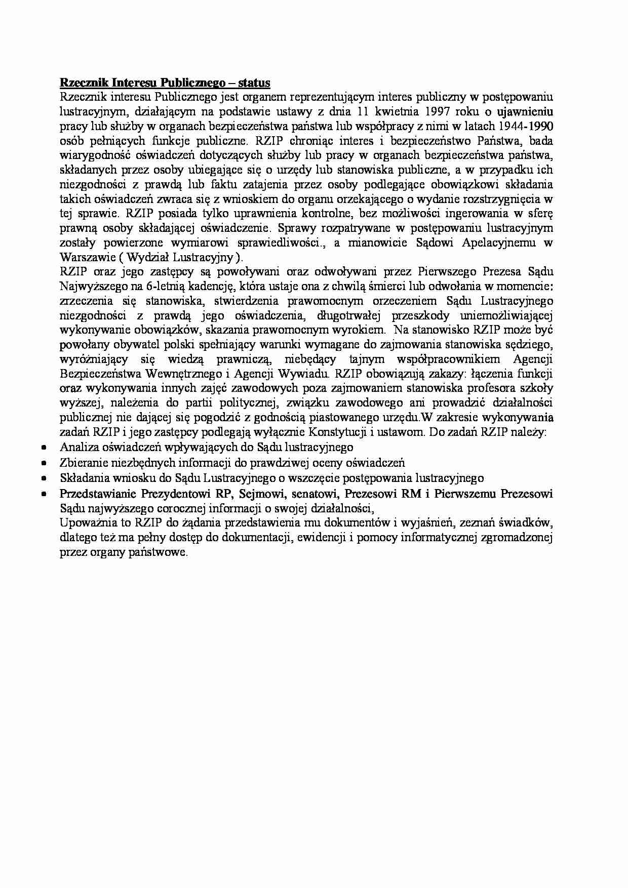  Rzecznik Interesu Publicznego-opracowanie - strona 1