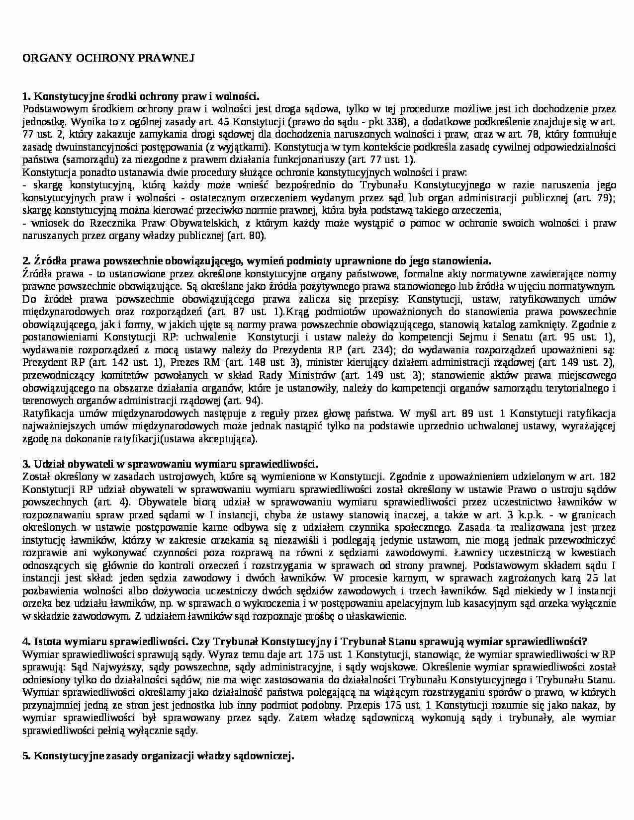  Organy ochrony prawnej-skrypt - strona 1