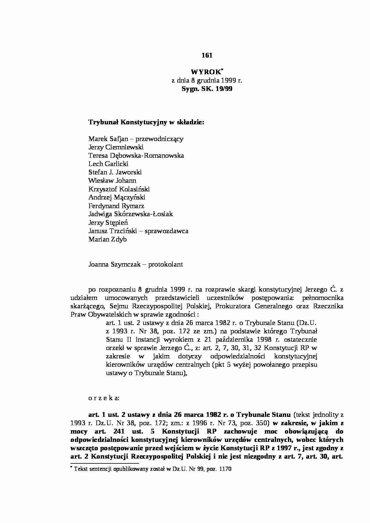 Wyrok z 1999 r. - strona 1