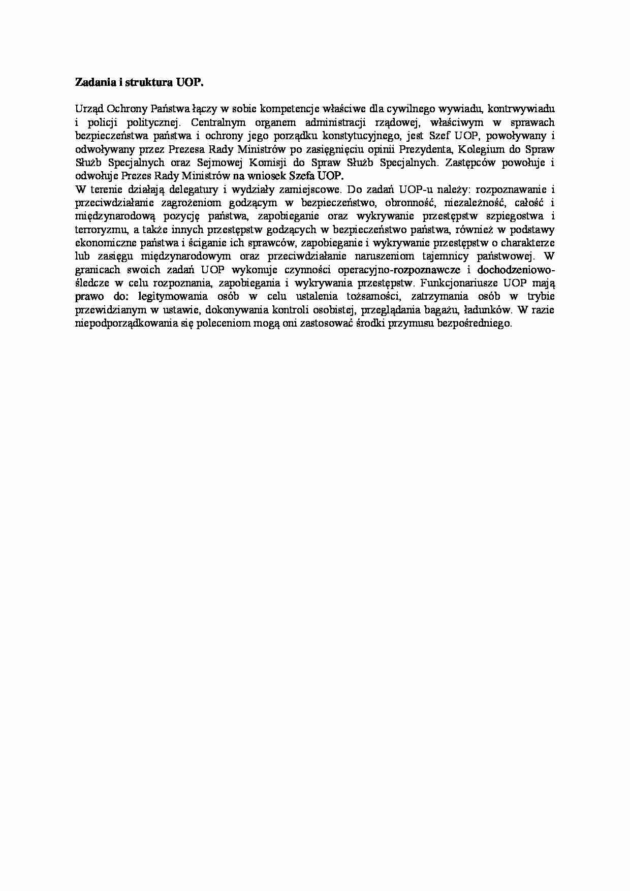  Zadania i struktura UOP-opracowanie - strona 1