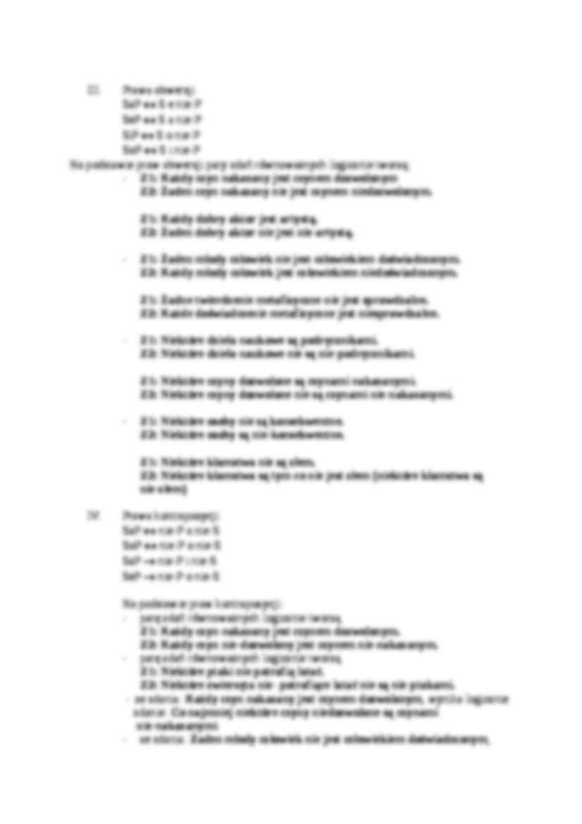 Prawa kwadratu logicznego, konwersji-opracowanie - strona 2