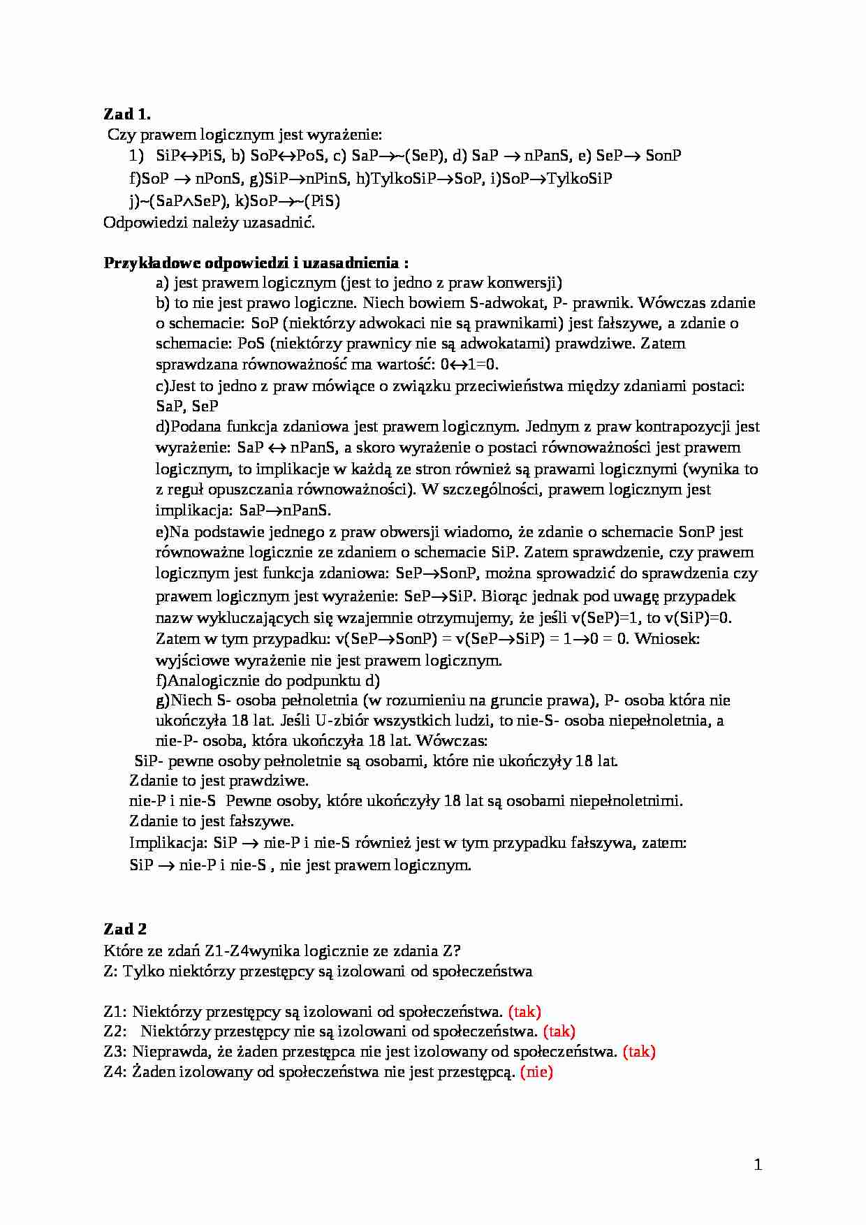 Rachunek nazw- zadania c.d - strona 1