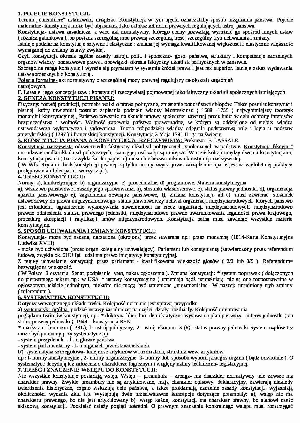 Prawo konstytucyjne - skrypt - strona 1