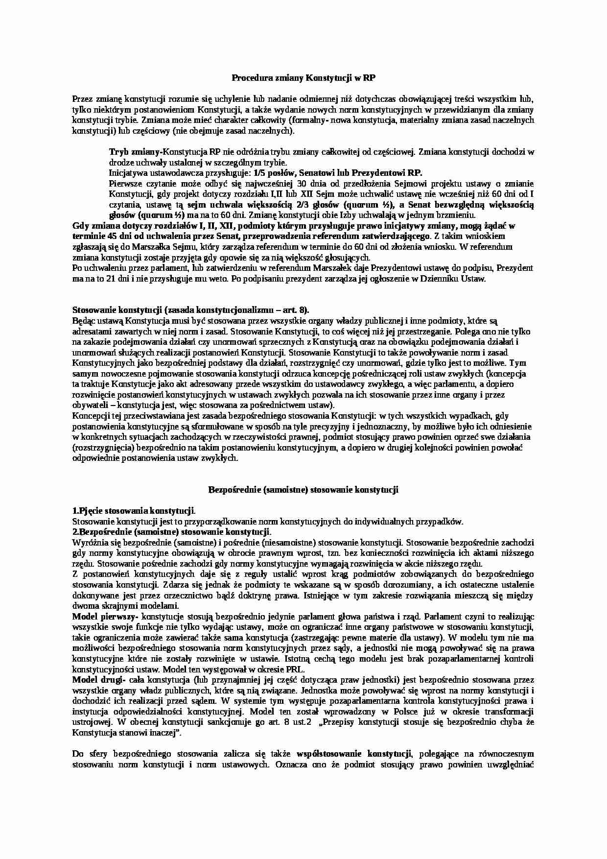 Prawo konstytucyjne- notatki - strona 1