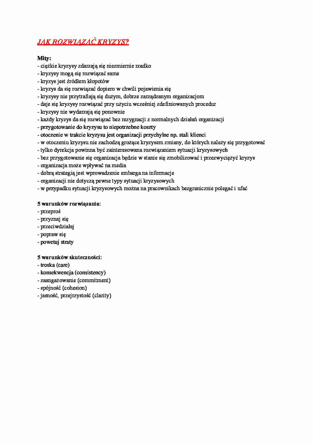  Rozwiązywanie kryzysu-opracowanie - strona 1
