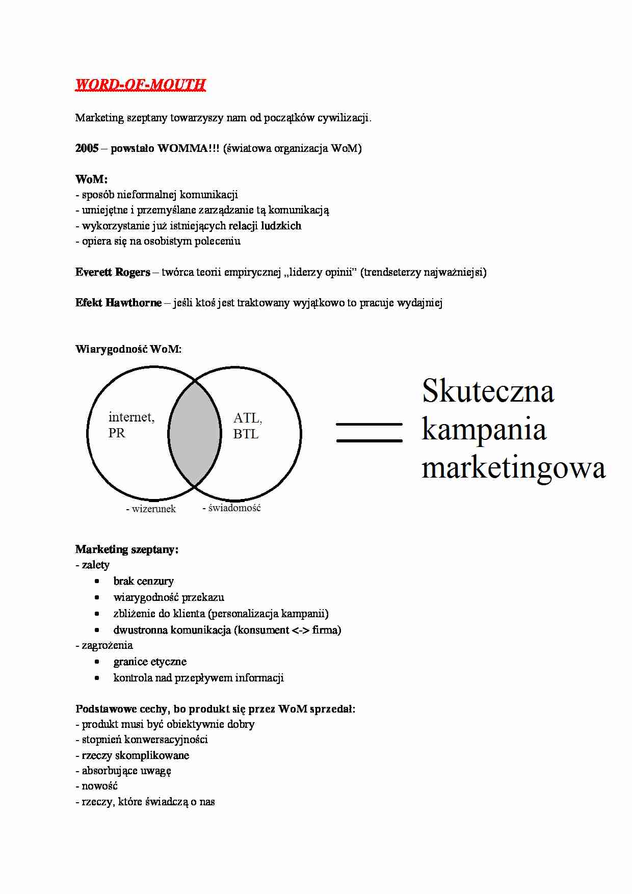 Word off mouth-opracowanie - strona 1