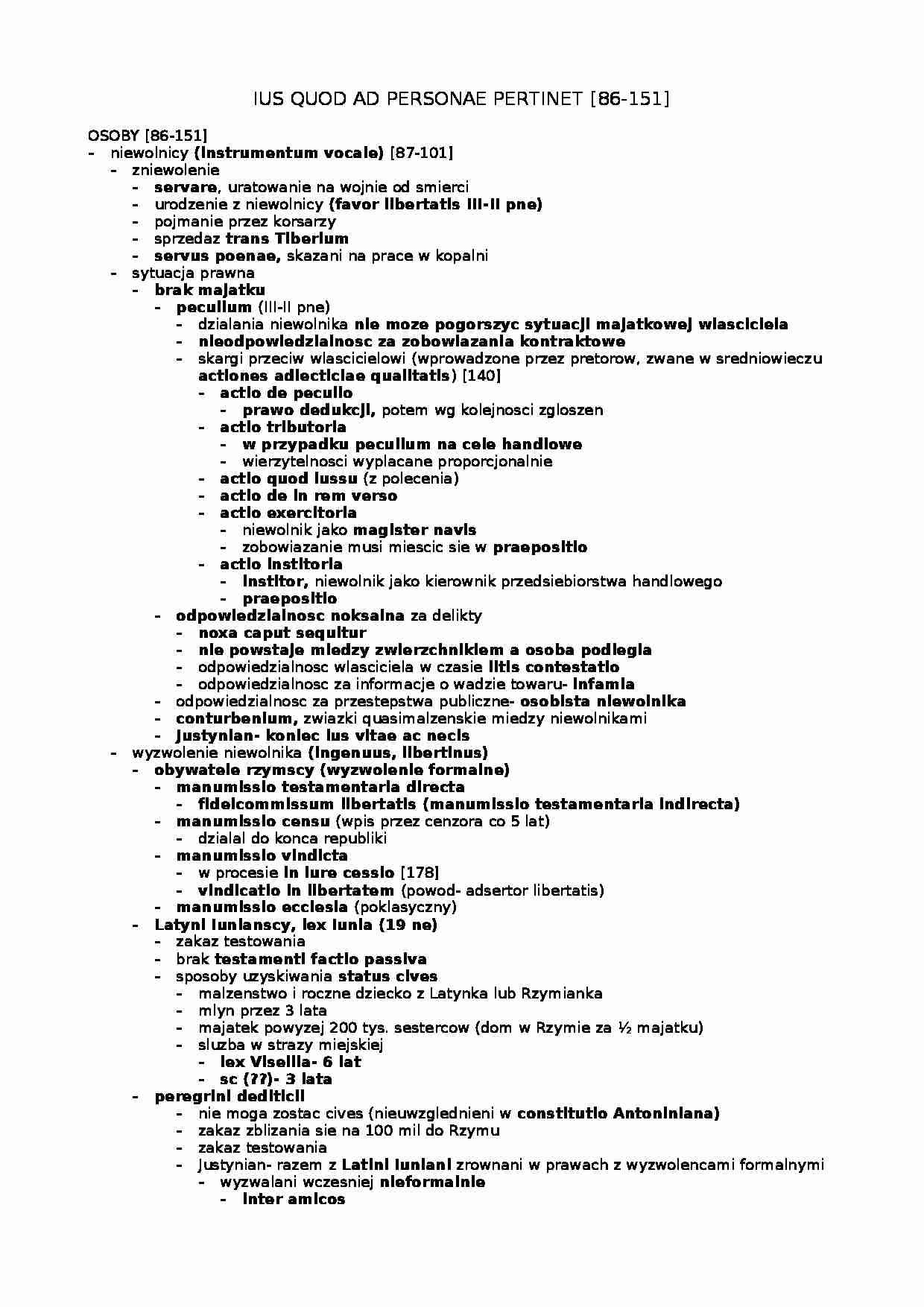 Osoby w prawie rzymskim-opracowanie - strona 1