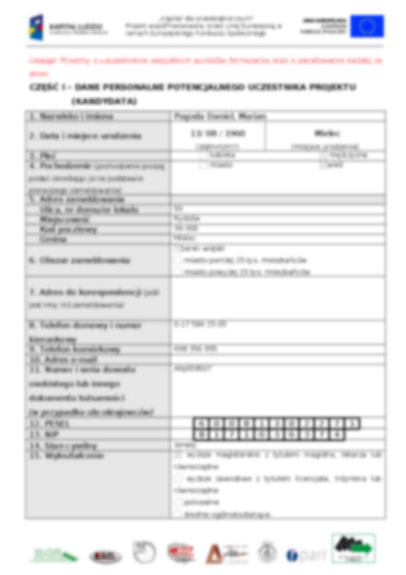  Formularz rekrutacyjny ze zmianami - strona 2